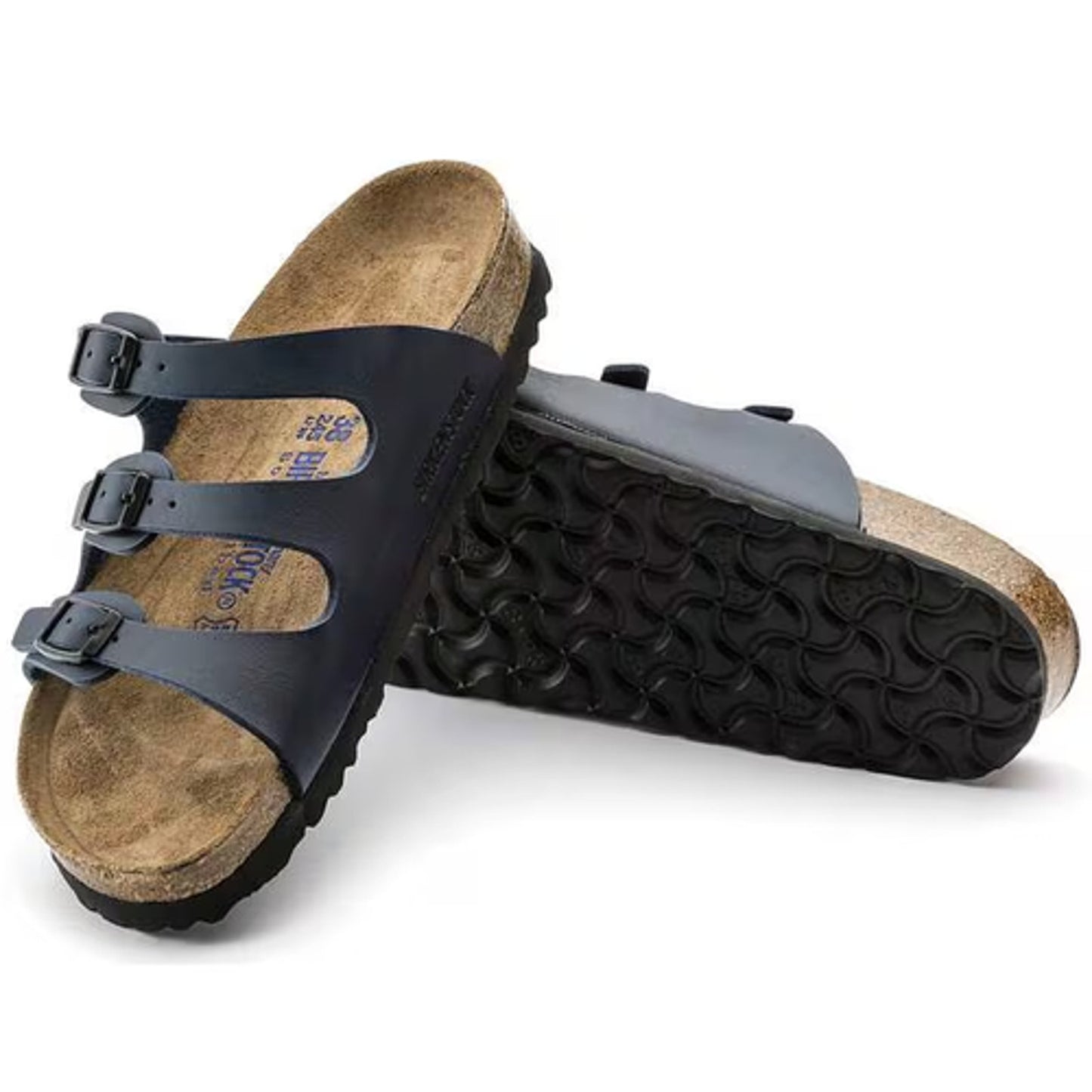 Birkenstock Florida Blue Birkibuc Soft Footbed Sandals Size Eu 41 Women 10/Men 8