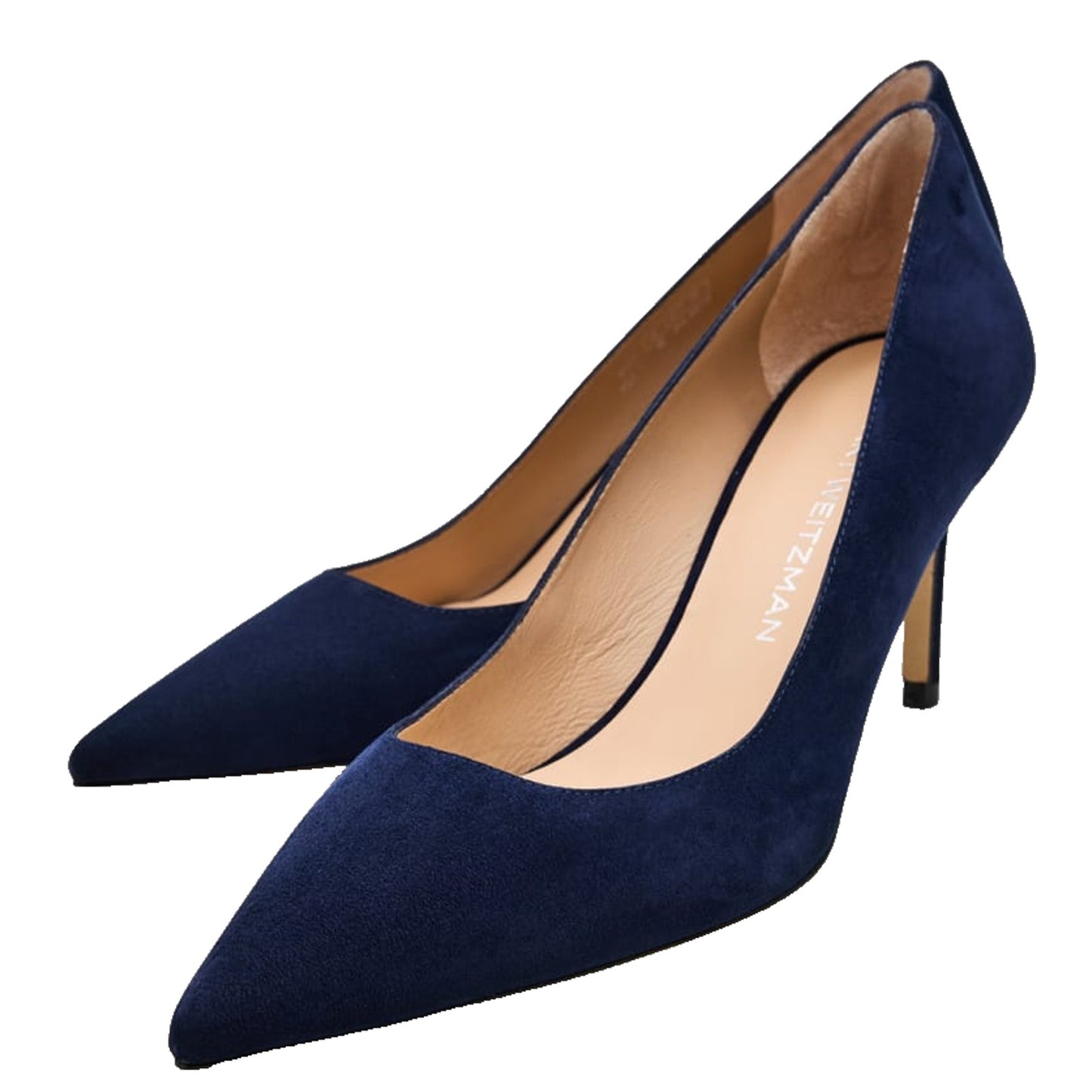 Stuart Weitzman Stuart 75 Stiletto Pumps Blue Suede Pointed Toe Size 8.5 B