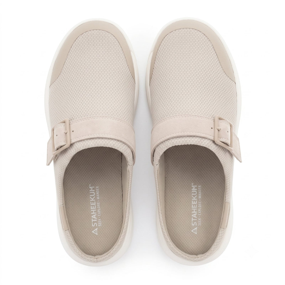Staheekum Womens Slip On Shoe Breathable Mesh Cushioned Footbed Taupe Size 7 M