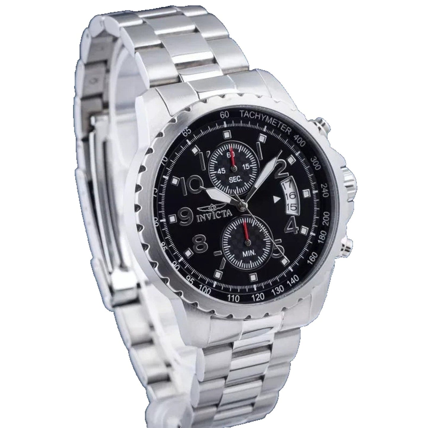 Invicta Specialty Men’s Chronograph Quartz Watch 45mm Stainless Steel Black Dial Invicta