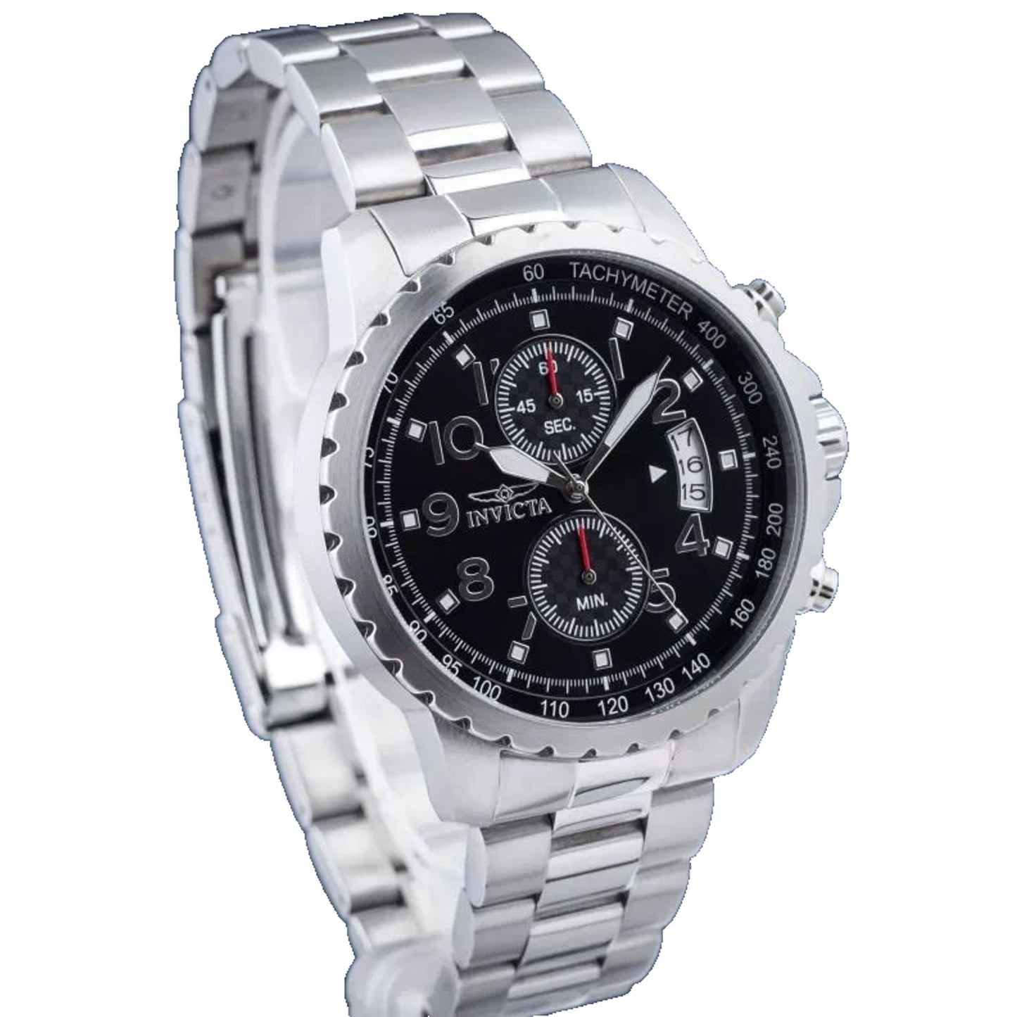 Invicta Specialty Men’s Chronograph Quartz Watch 45mm Stainless Steel Black Dial