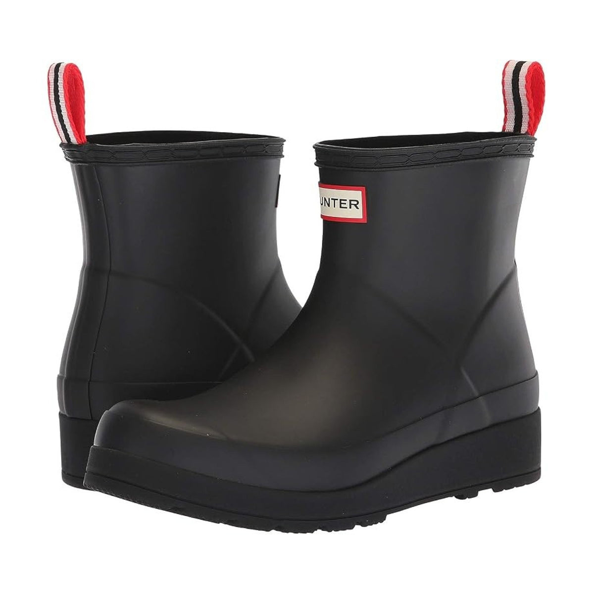 Hunter Women's PLAY Insulated Short Rain Boots, Black Rubber Size 8