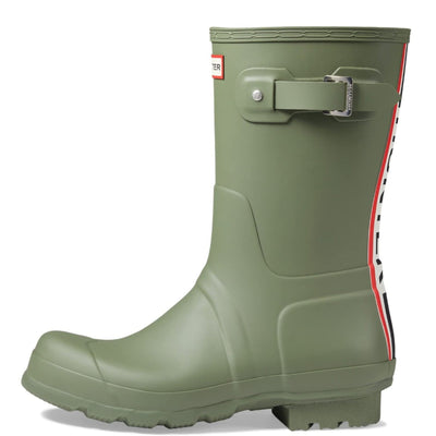 Hunter Original Short Waterproof Rain Boot Logo Backstrap Lichen Green Men's 9 M
