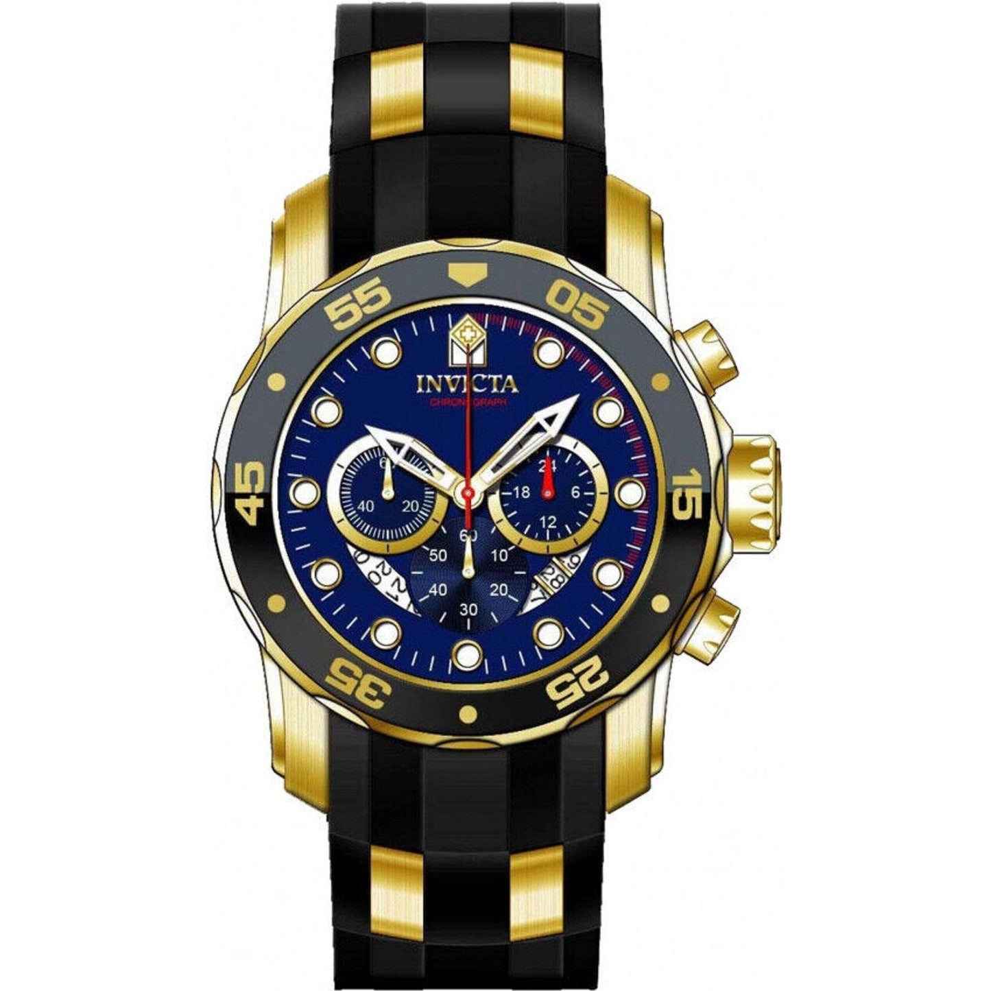 Invicta Pro Diver SCUBA Men's 48mm Gold Dial Stainless Chronograph Watch 37229 Invicta