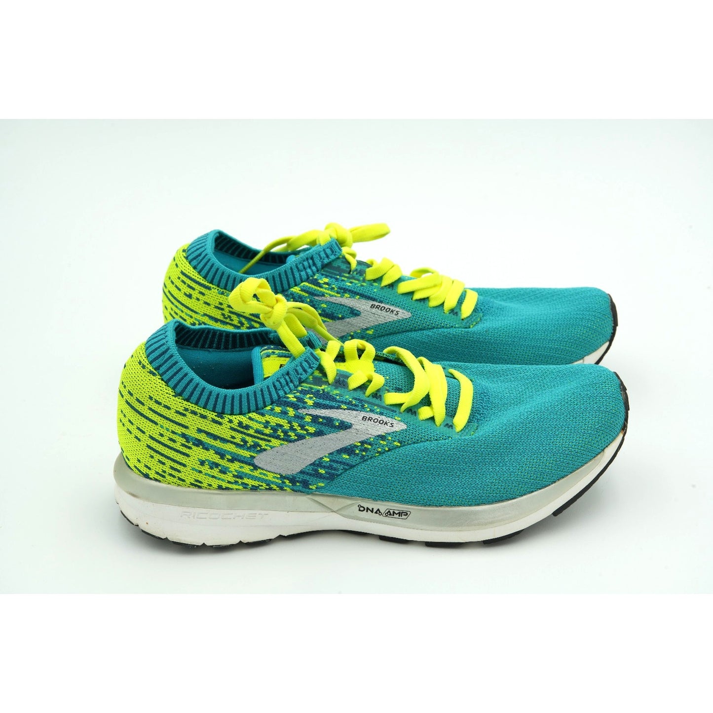 Brooks Womens Ricochet 1202821B430 Blue Green Running Sneakers Shoes Size 7 B