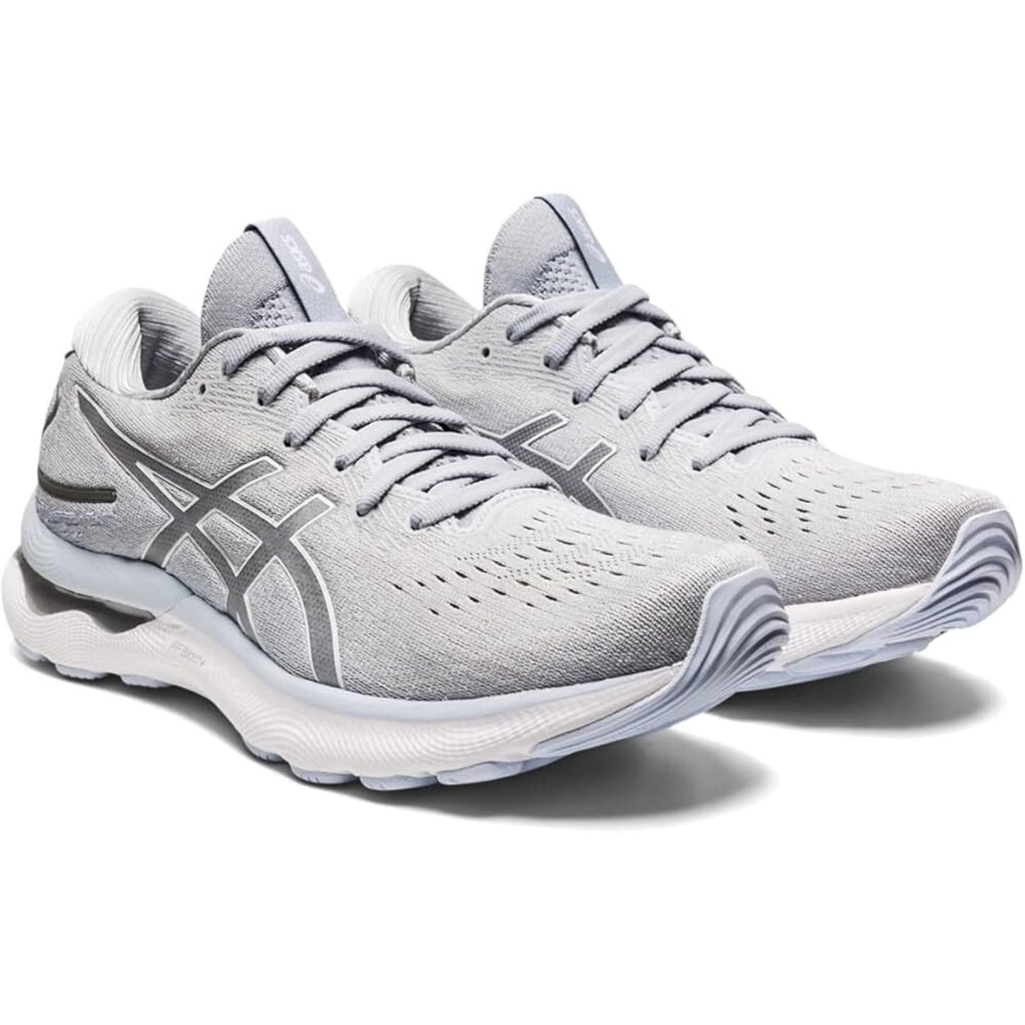 ASICS Woman Gel-Nimbus 24 Running Shoes Piedmont Grey/White size 6 Wide