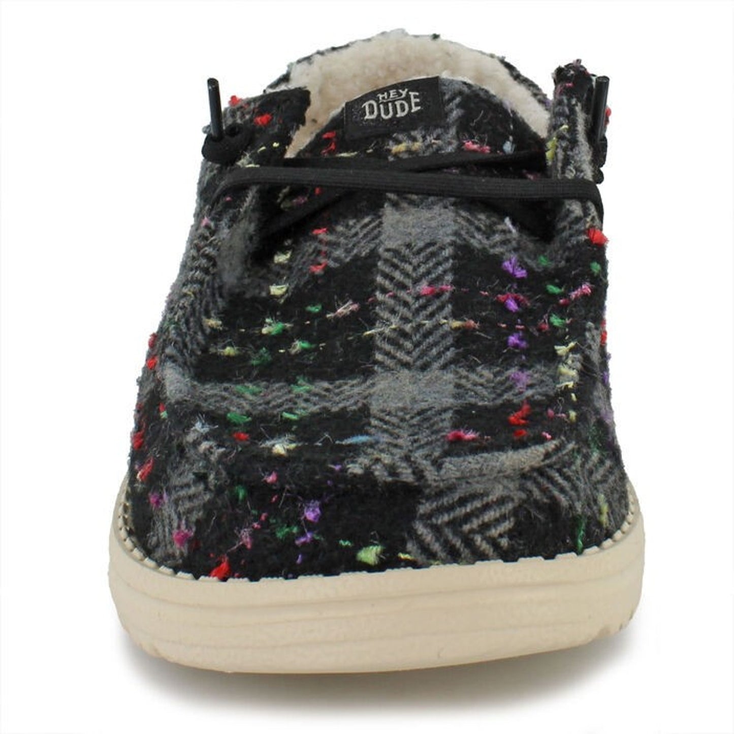 HEYDUDE Wendy Confetti Plaid Women's Shoes Cozy Black/Multi Size 10