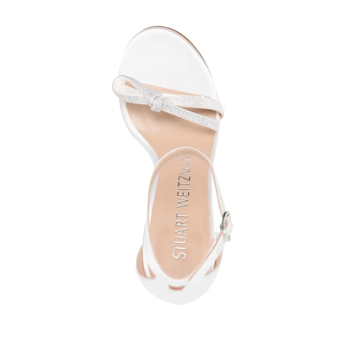Stuart Weitzman Women's BOW 100 High Heel Sandal White US 8.5 M