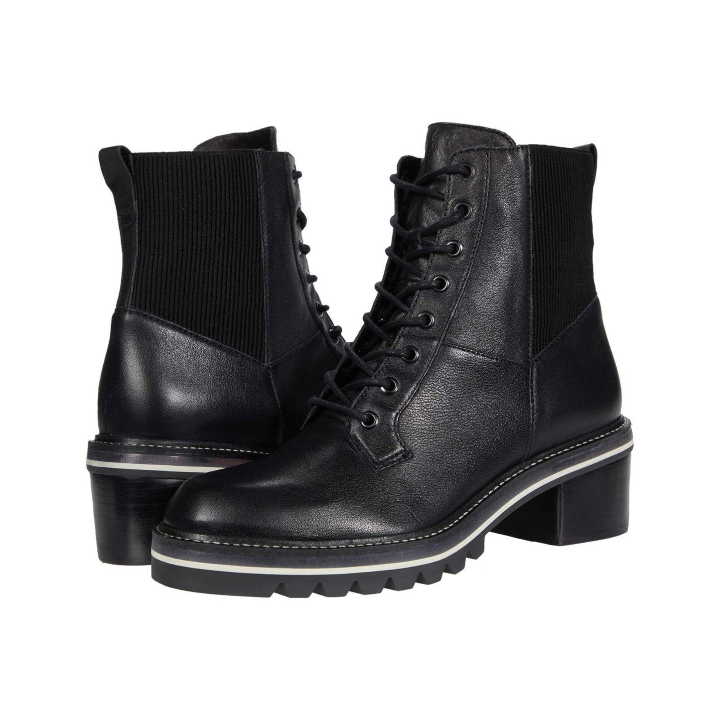 Bernardo Selena Women's Heeled Boot Veg Tubled Calf/Black Ribbed Gore 9.5 M