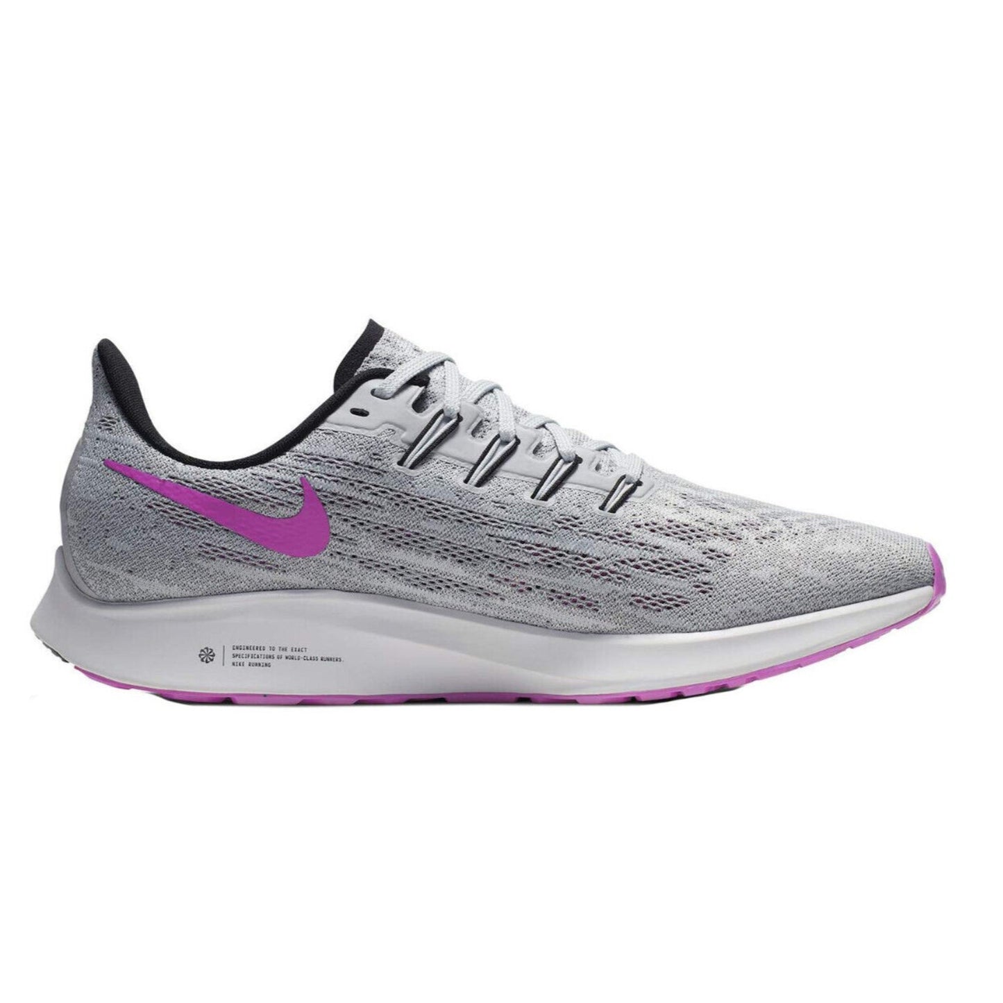 Nike Men Air Zoom Pegasus 36 Running Shoes Pure Platinum/Hyper Violet Men 10 US
