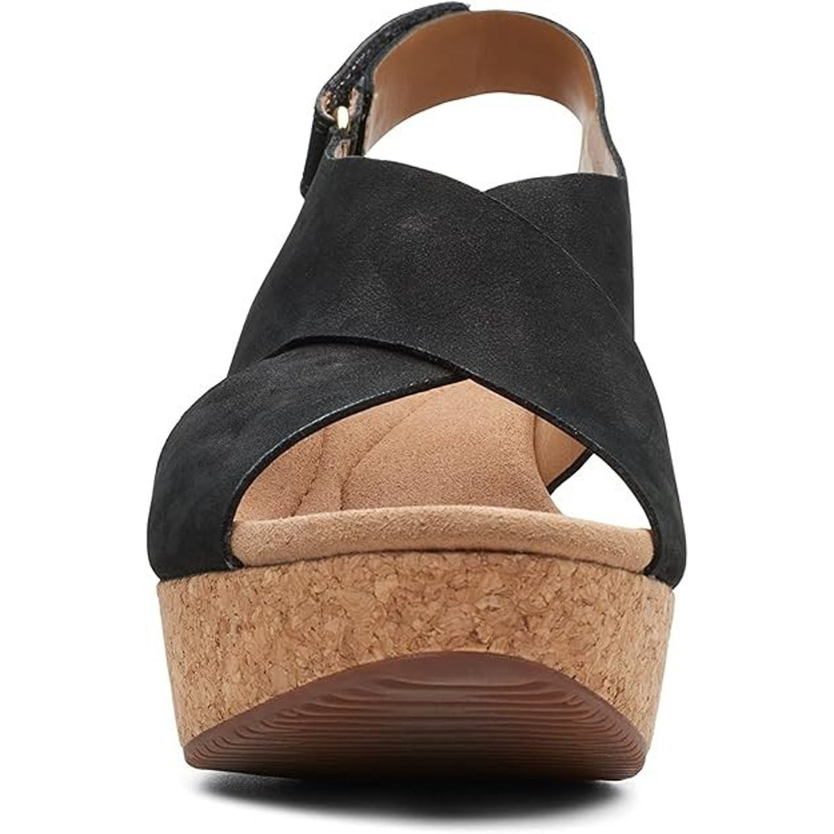 Clarks Annadel Eirwyn Women's Wedge Sandal Black Nubuck 8.5