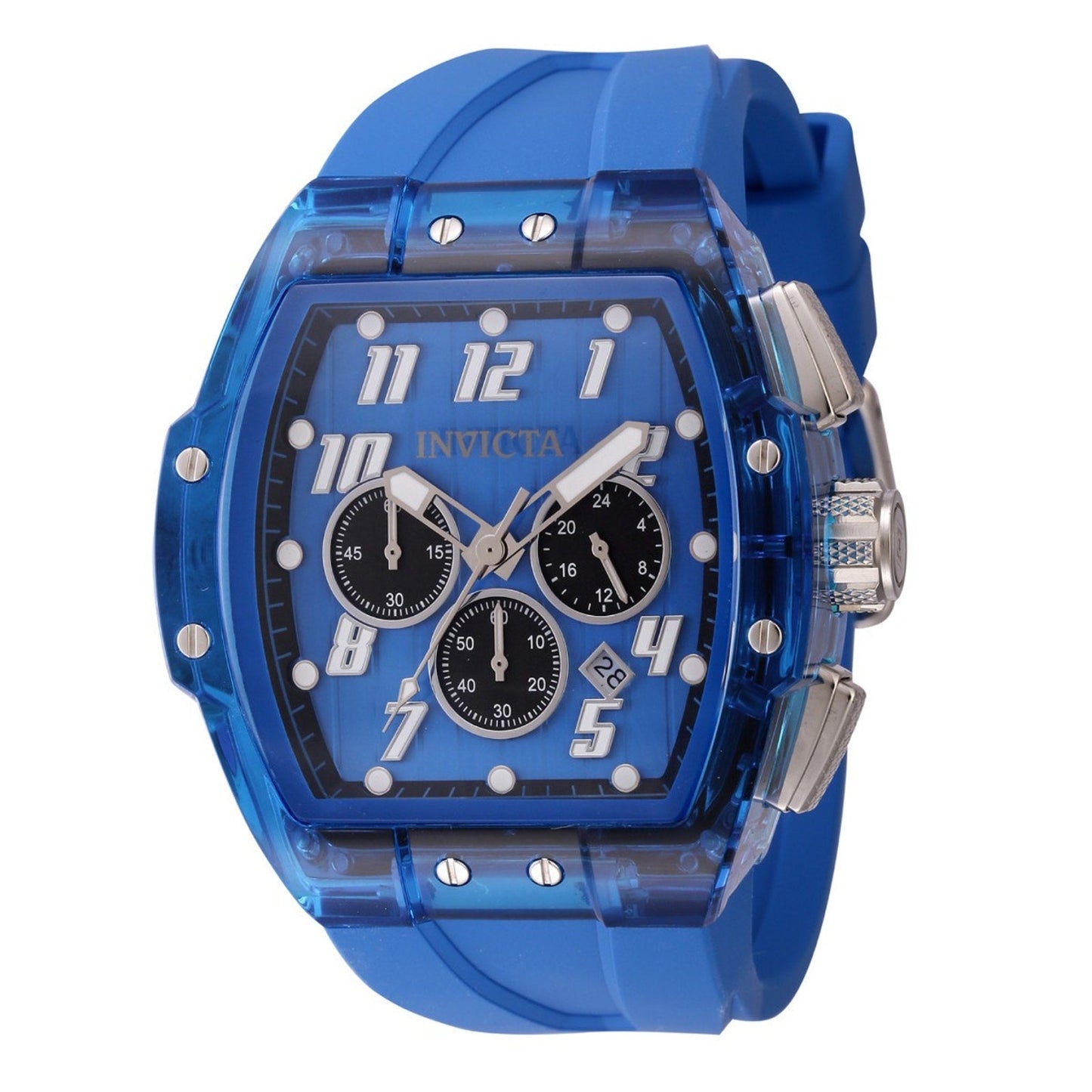 Invicta Men Watch S1 Rally Anatomic 47mm Quartz Chronograph Blue Silicone Strap Invicta