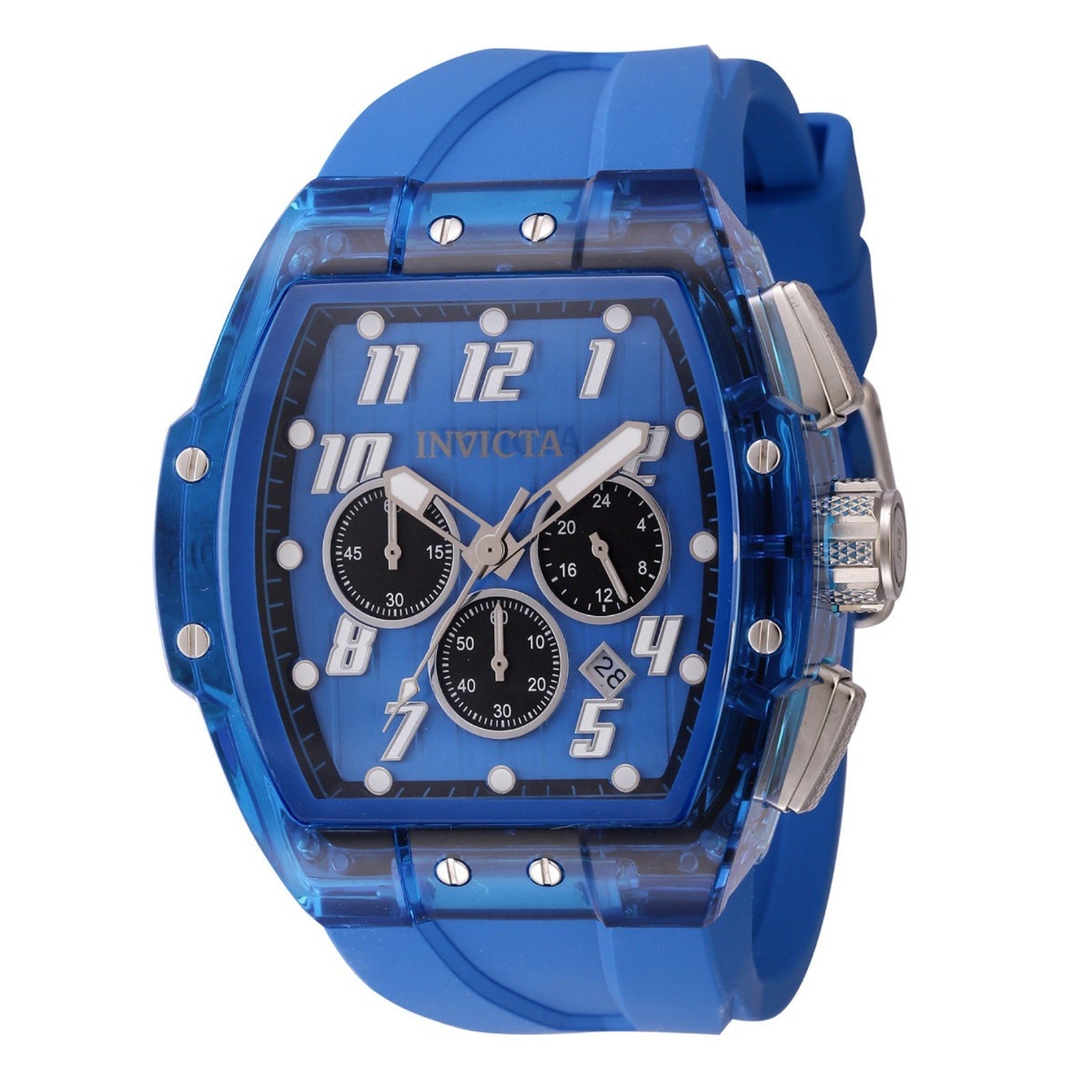 Invicta Men Watch S1 Rally Anatomic 47mm Quartz Chronograph Blue Silicone Strap Invicta