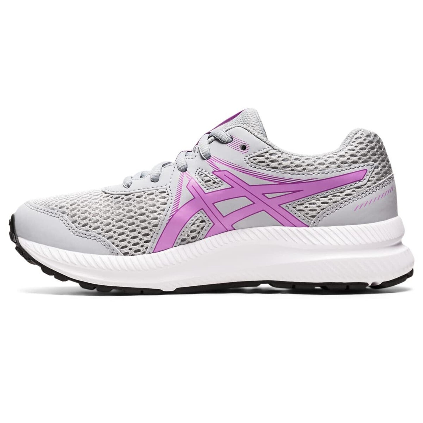 ASICS Girl's Contend 7 GS (Little Kid/Big Kid) Piedmont Grey/Lavender Glow 5.5 B