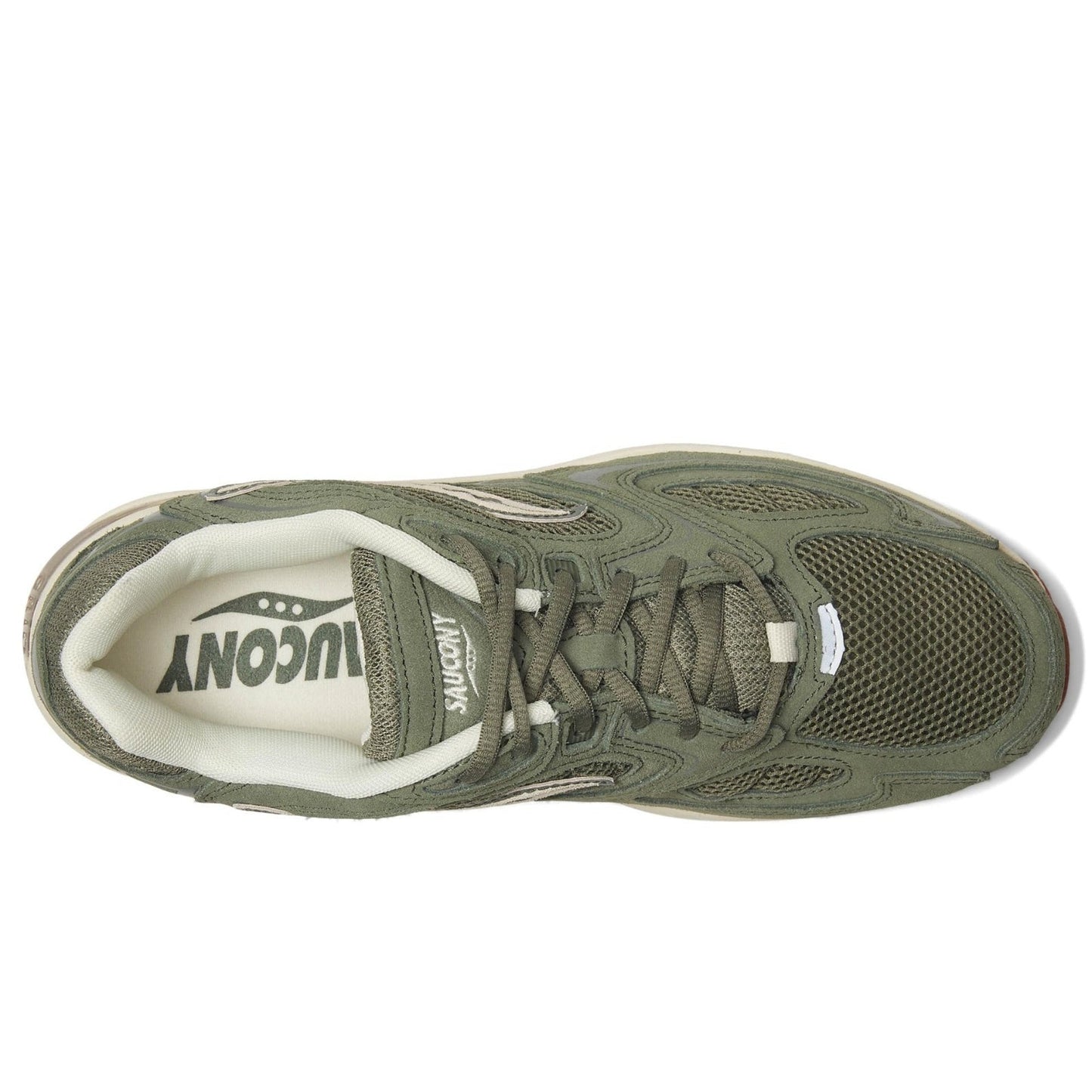 Saucony Unisex-Adult Grid Jazz 9 Sneaker, Olive/Off-White, 11 Men, 12.5 Women