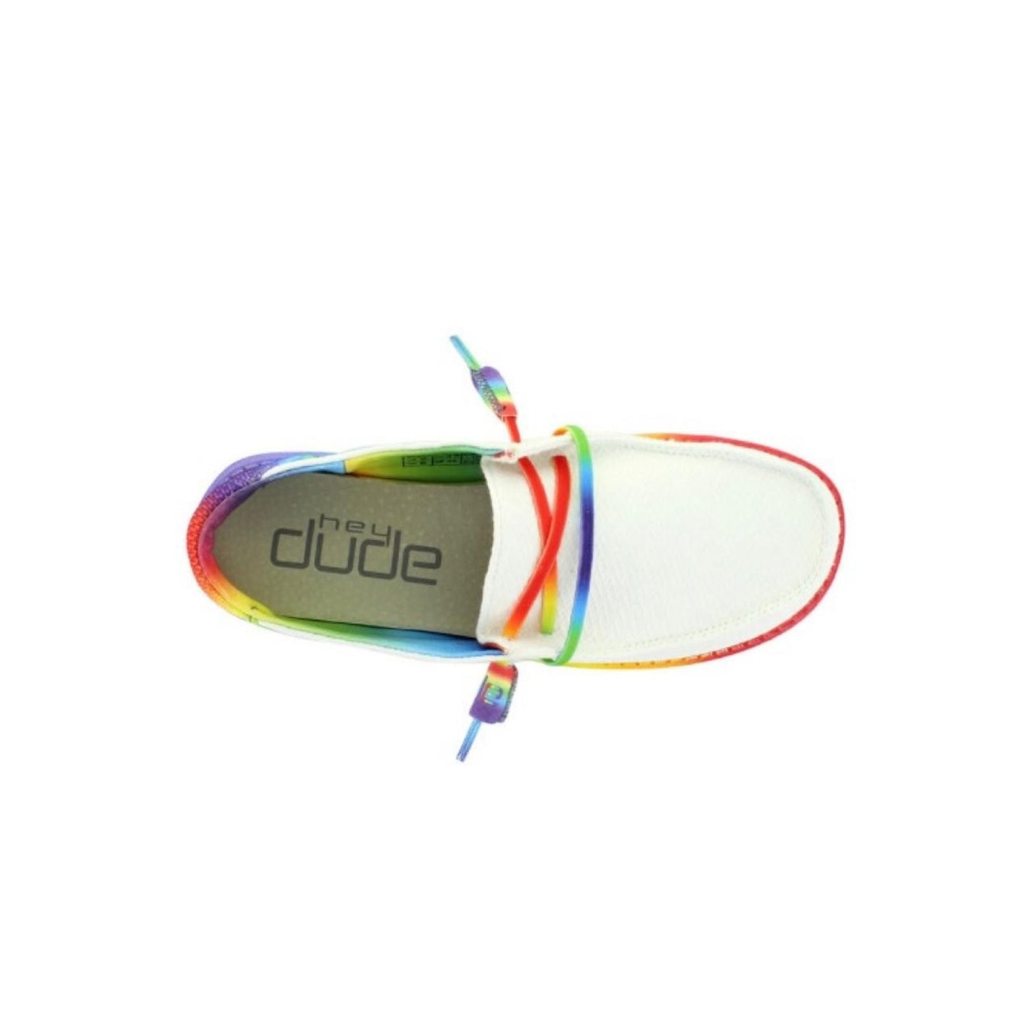 HEYDUDE Wendy Pride Canvas Shoes Unisex White Size 12 Women 11 Men Rare Limited