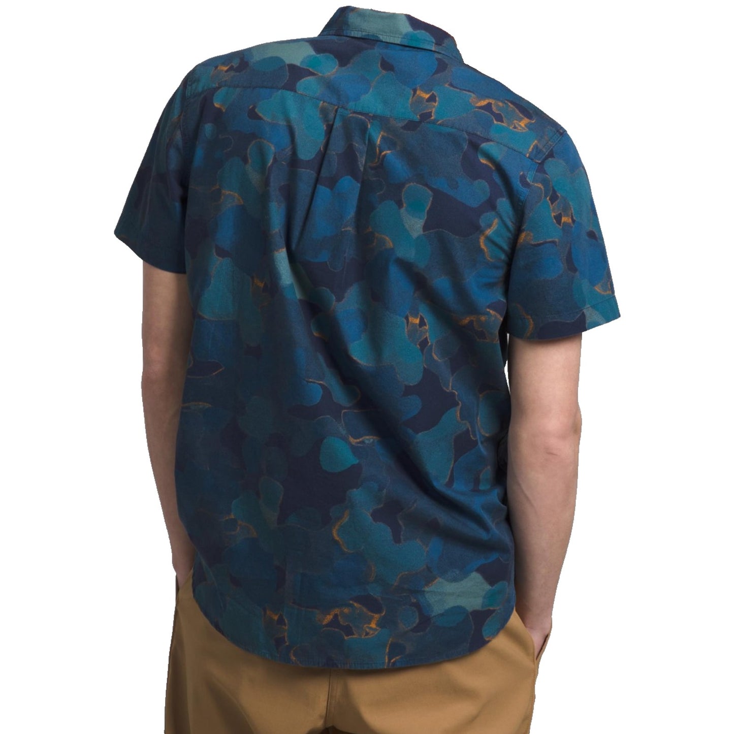 The North Face Baytrail Pattern Shirt Mens 2XL Summit Navy Camo Cotton Buttons