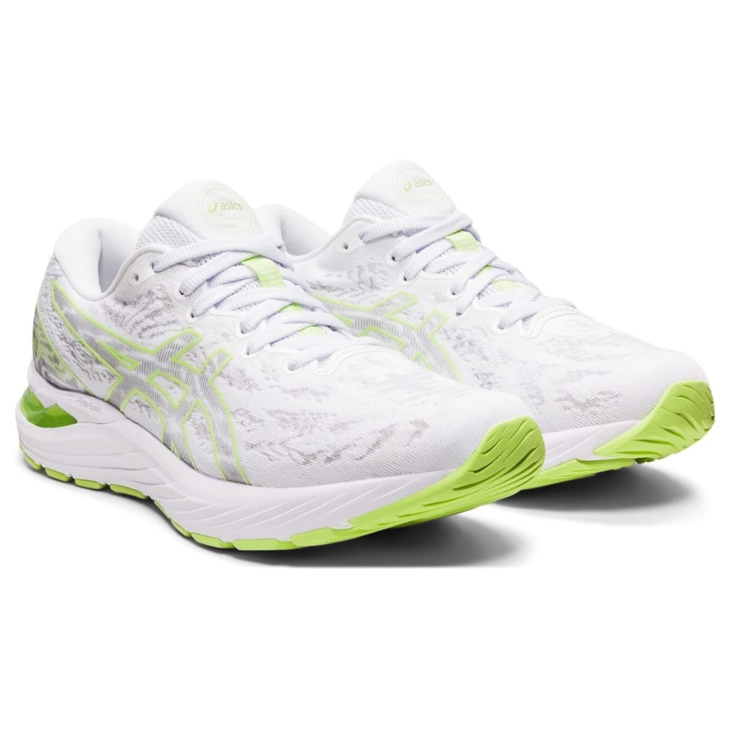 ASICS Women's Gel Cumulus 23 Running Shoes, White/Lime Green 8.5 B