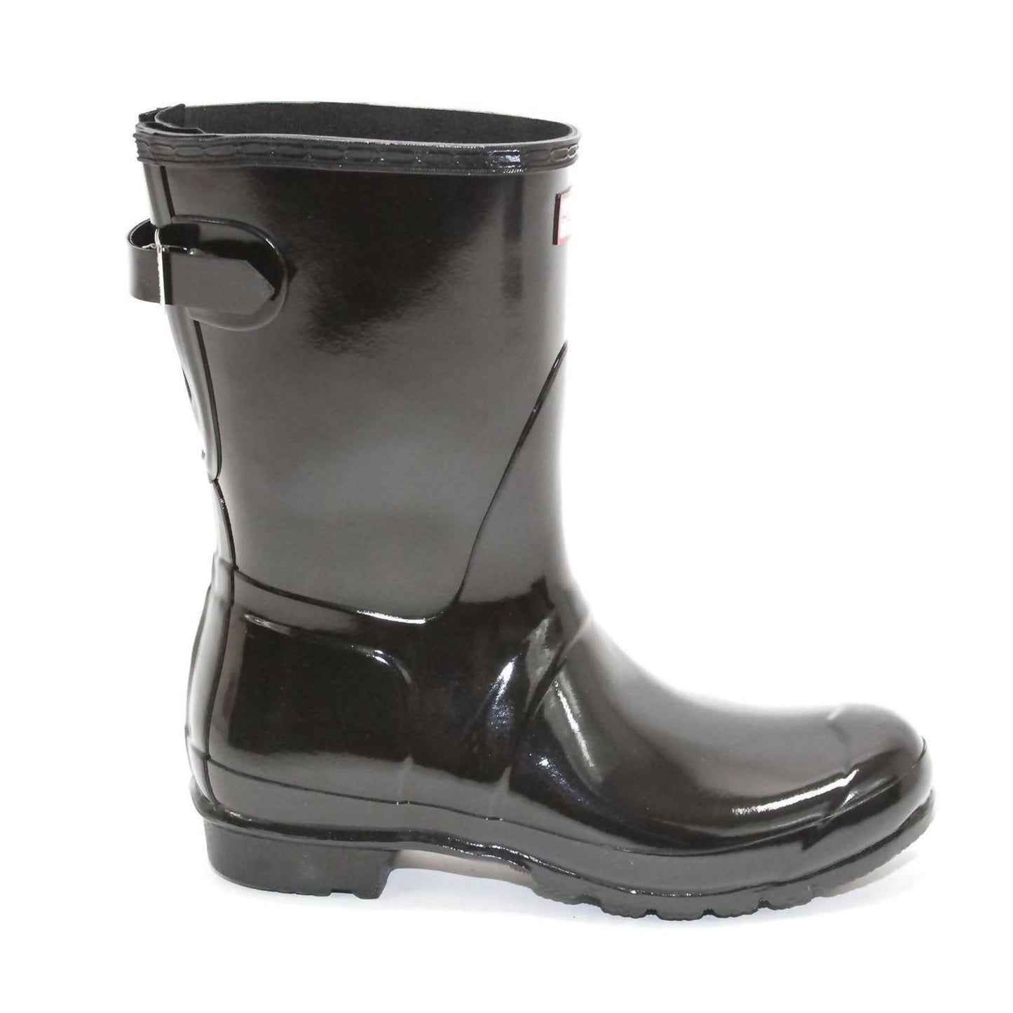 Hunter Women's Original Short Back Adjustable Gloss Black Rain Boots Size 8 M
