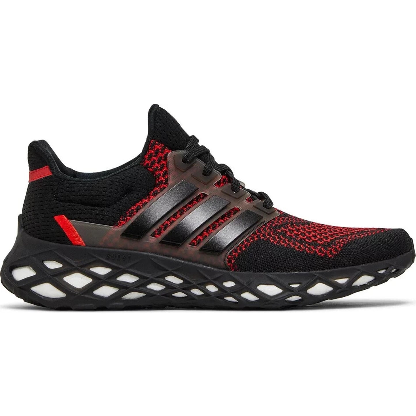 Adidas Ultraboost Web Alphaskin Black/Black/Vivid Red Men's 8 , Women's 9 M