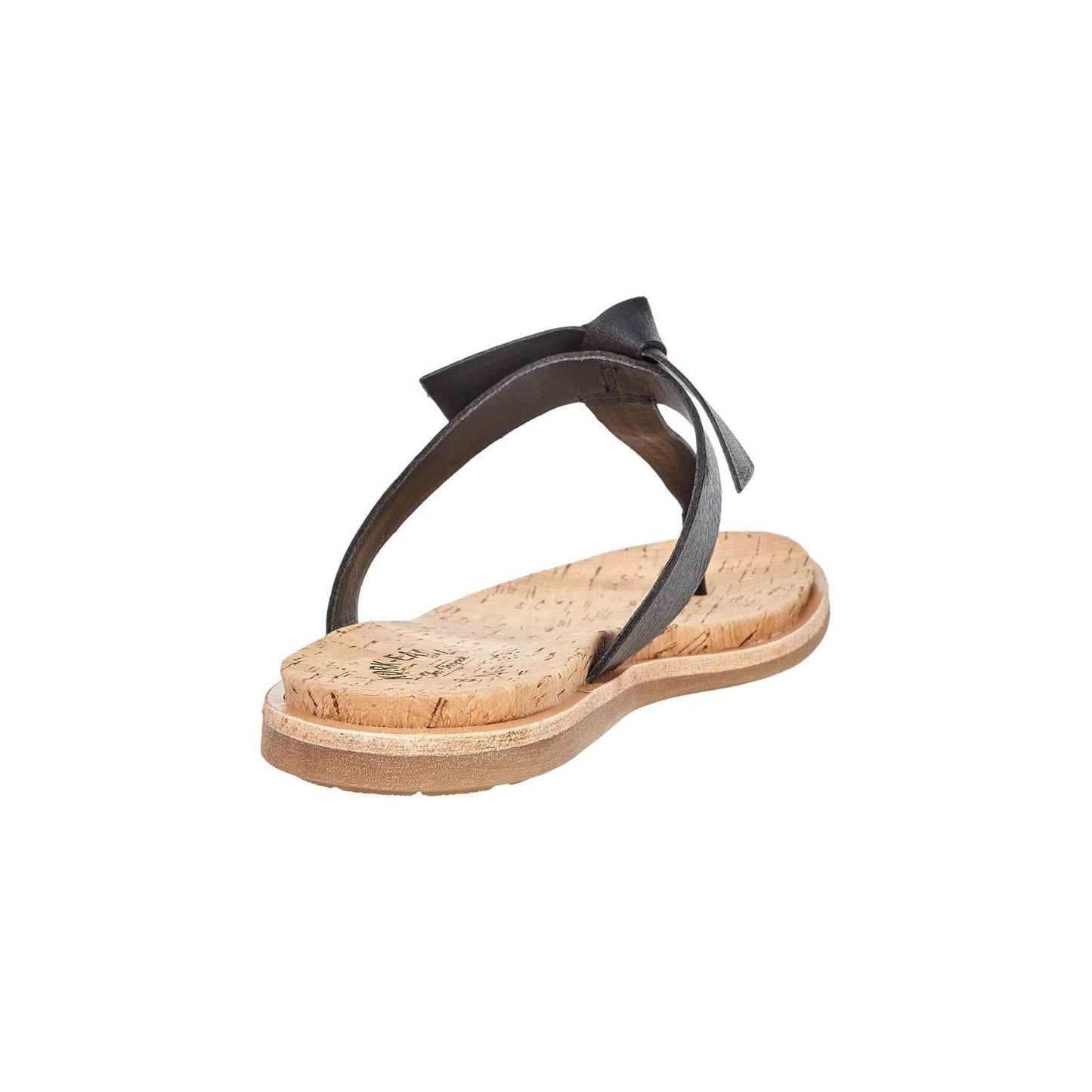 Kork-Ease Womens Blake T-Strap Leather Black Thong Sandals Shoes Size 9 Kork-Ease