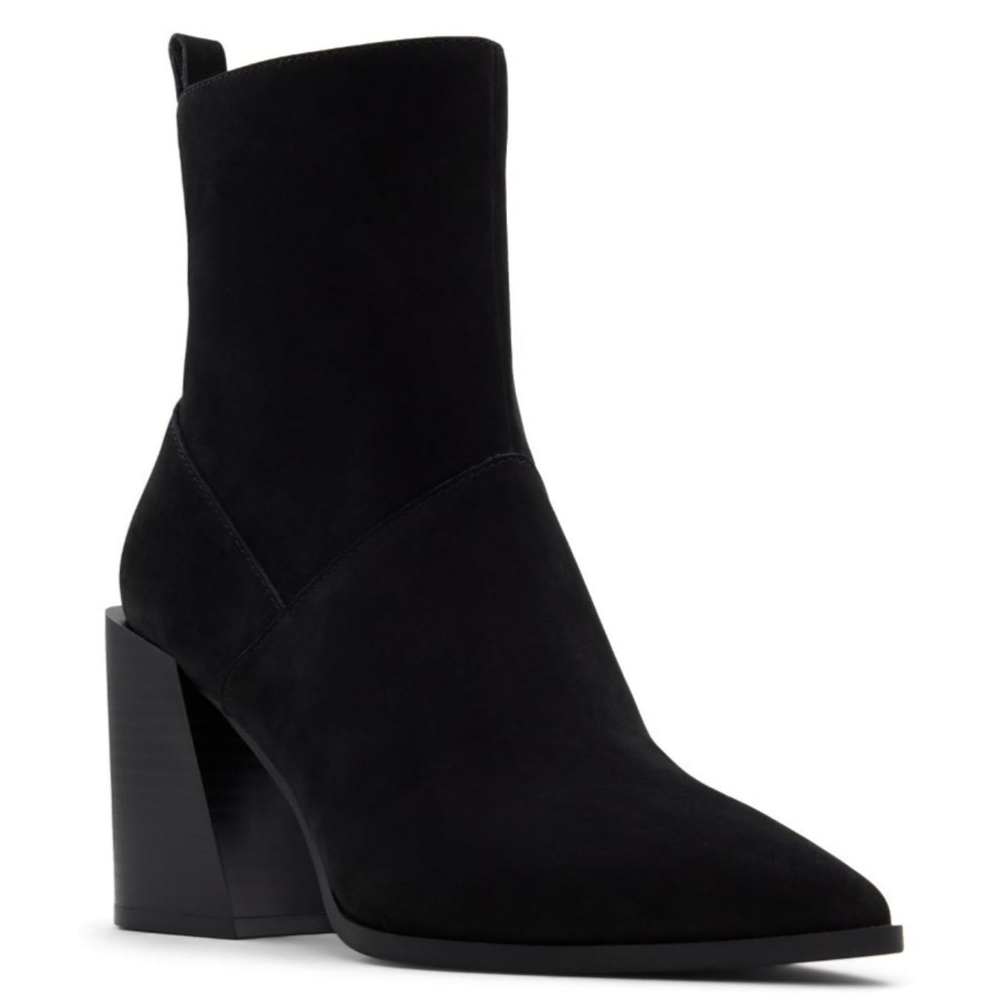 Aldo Bethanny Women Ankle Boots, Pointed Toe Block Heel Black Seuede Size 9 M