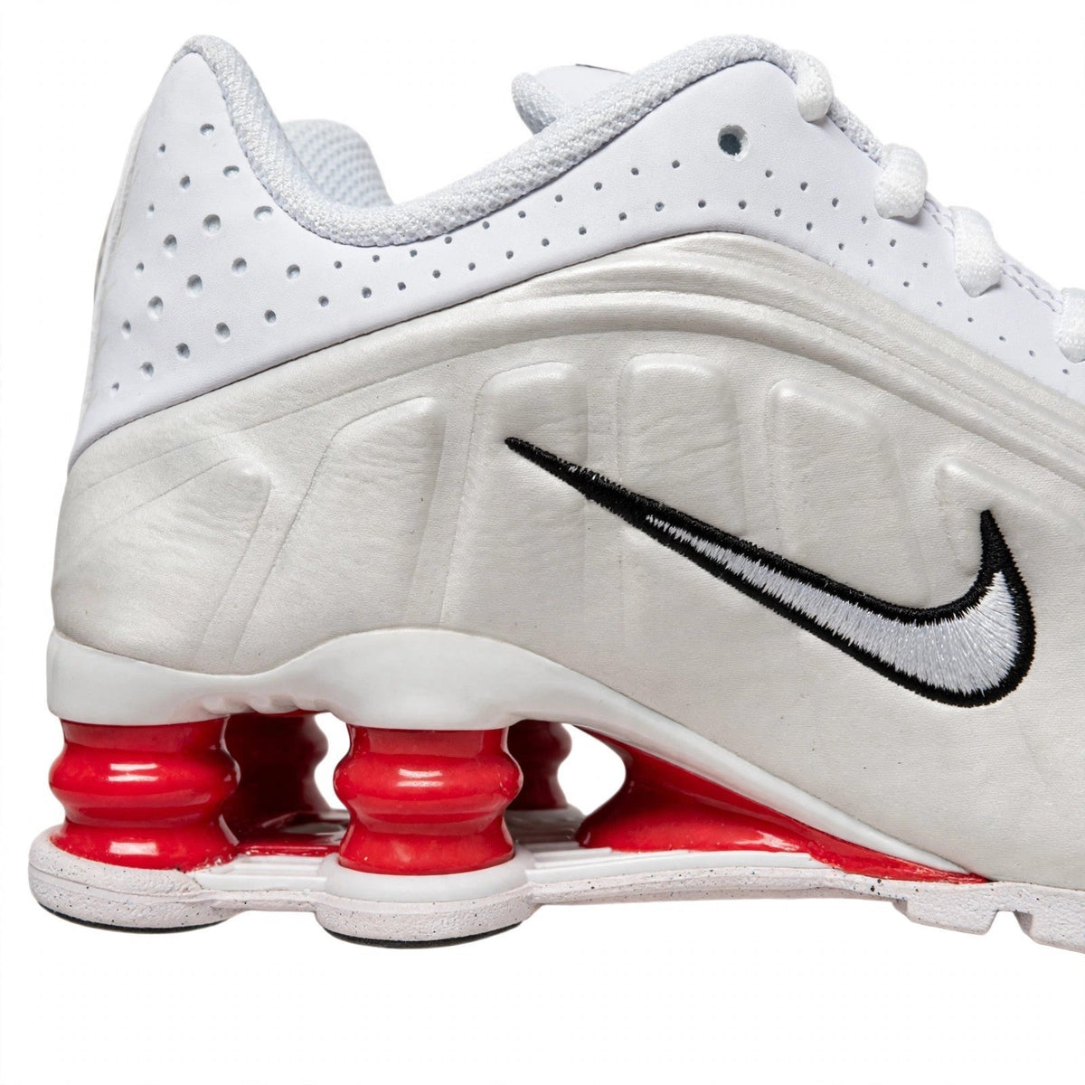 Nike Shox R4 Big Kids White Red Shox Columns Sneakers 4.5Y