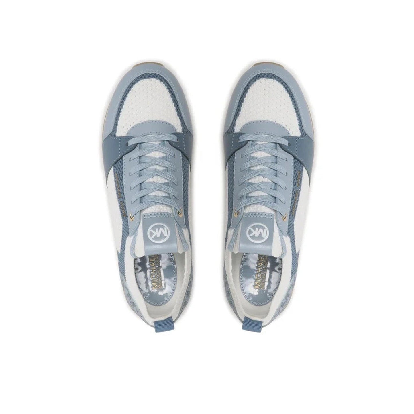 Billie Knit Trainer Pale Blue Multi Women's Lace up casual Shoes Sz 7.5 M Michael Kors