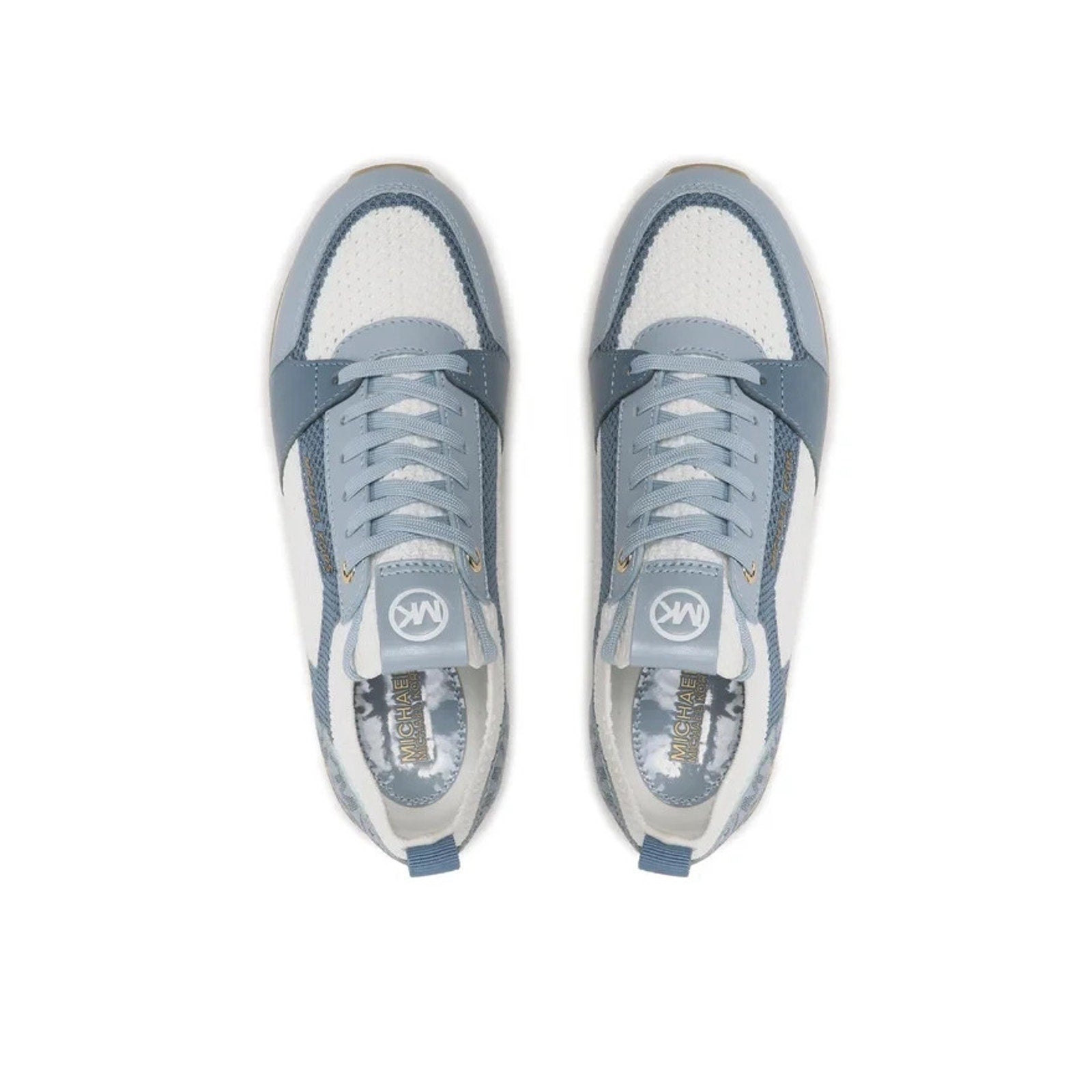 Billie Knit Trainer Pale Blue Multi Women's Lace up casual Shoes Sz 7.5 M Michael Kors