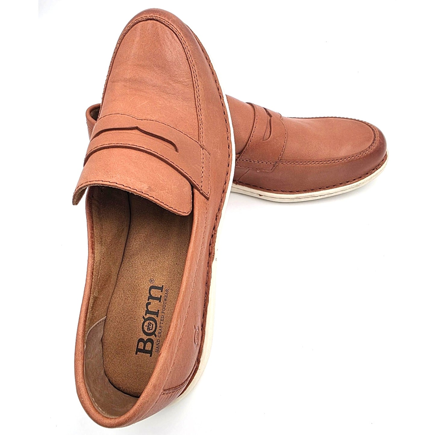 Born Taylor Men's Shoes Size 11.5 M Full Grain Leather Brown Cognac