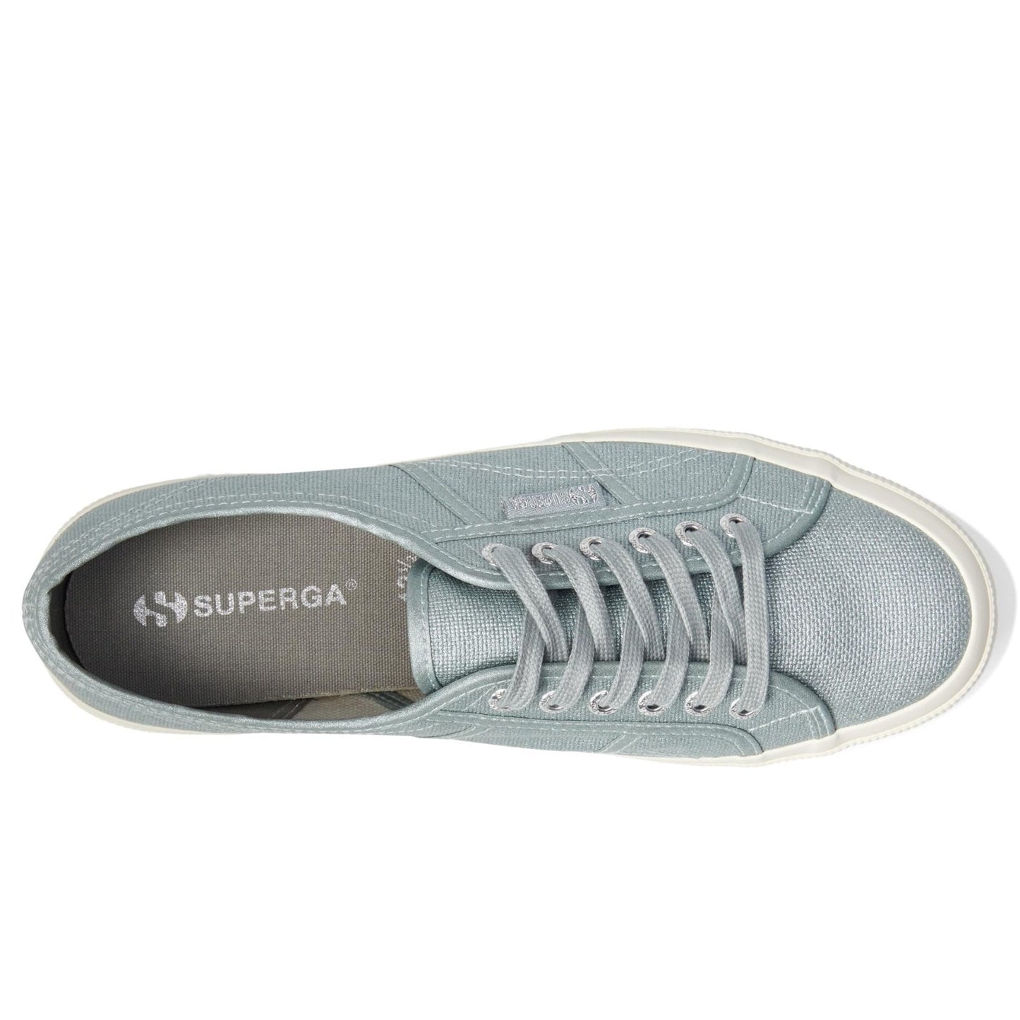 Superga 2750 Pearl Matte Canvas Grey Greenish Size Women 8.5 Low Top Shoes