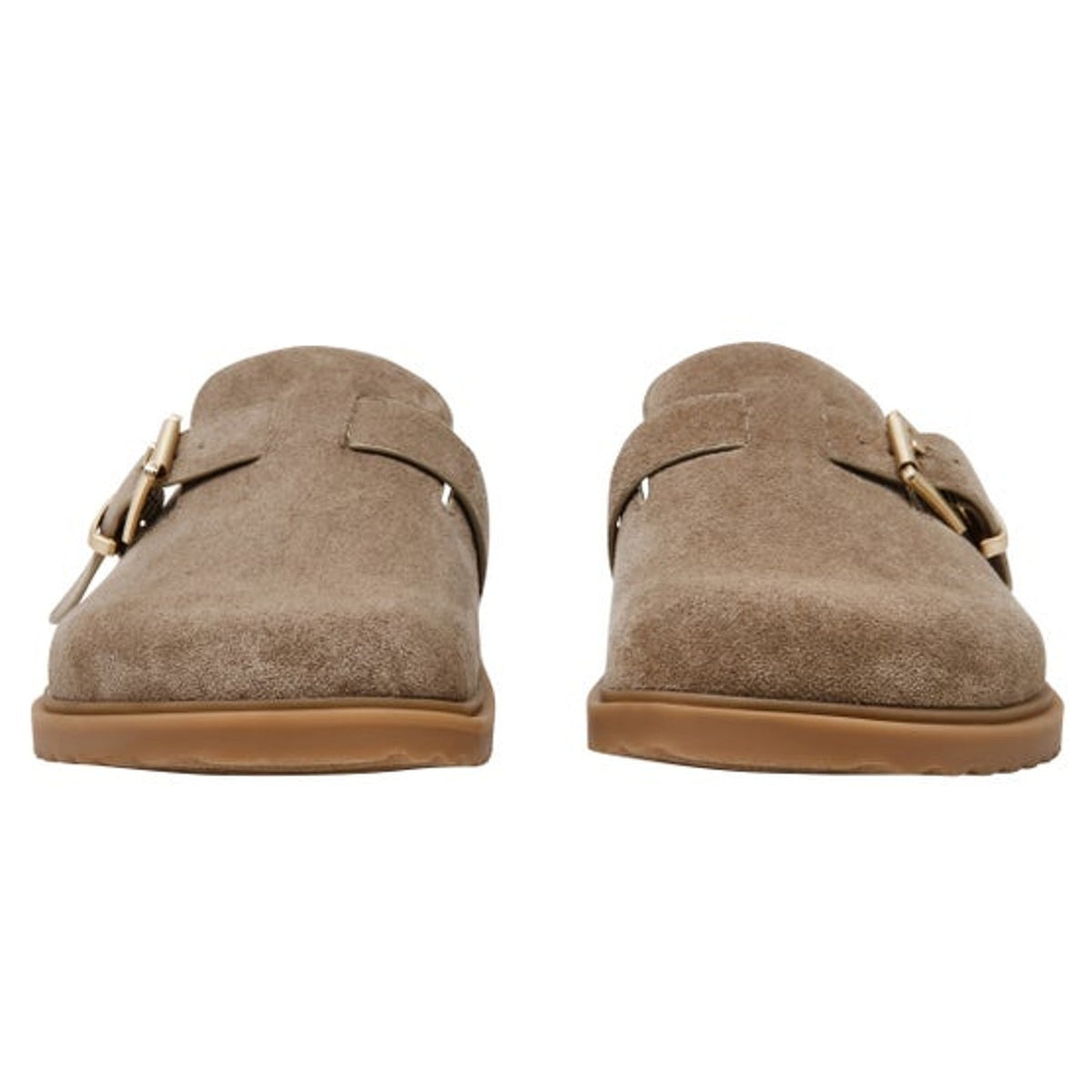DV Dolce Vita Women's Comfortable Slip On Buckle Mules Faux Suede Beige Size 7