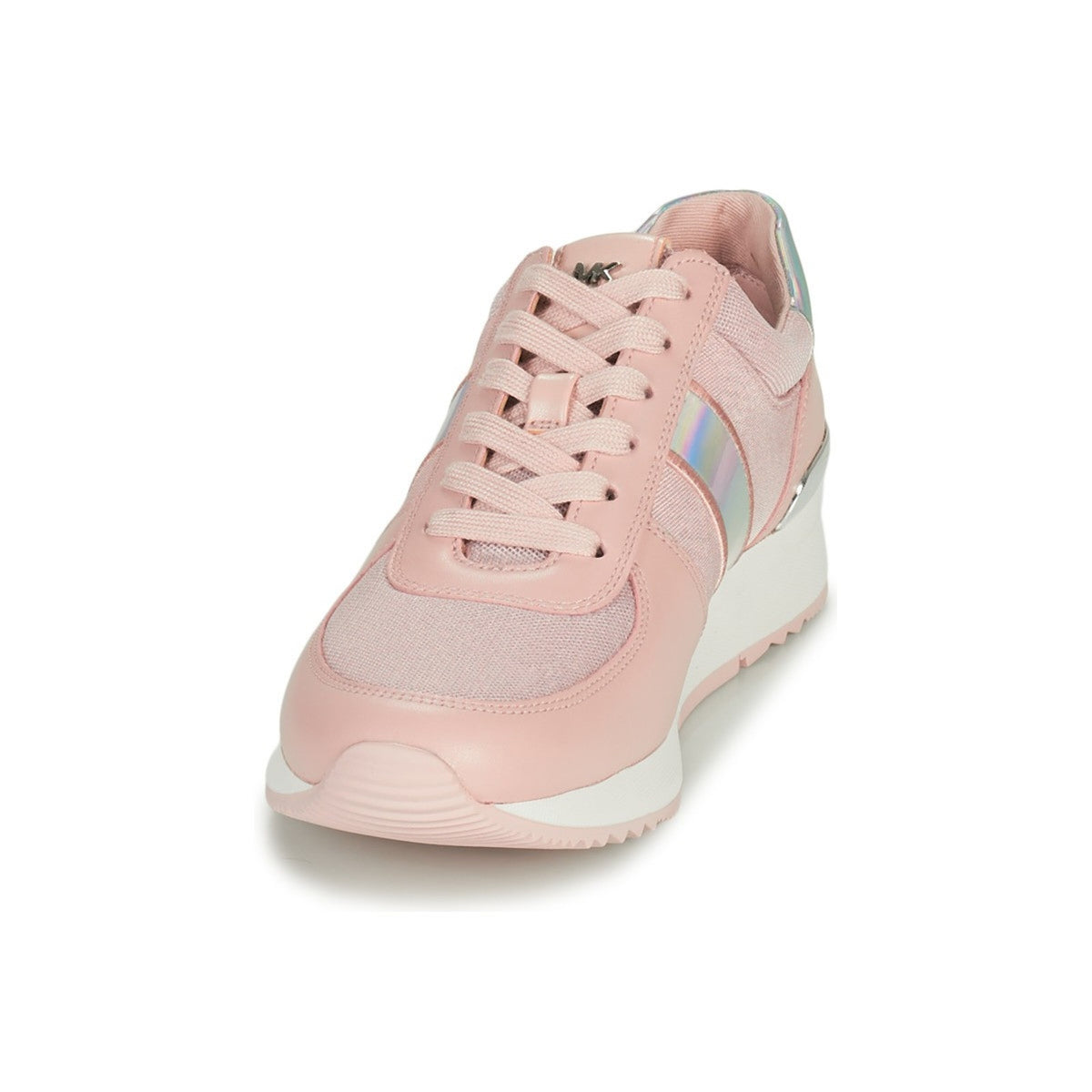 Michael Kors MK Allie Trainer Lace-up Mesh Hologram Sneakers Soft Pink 8 M