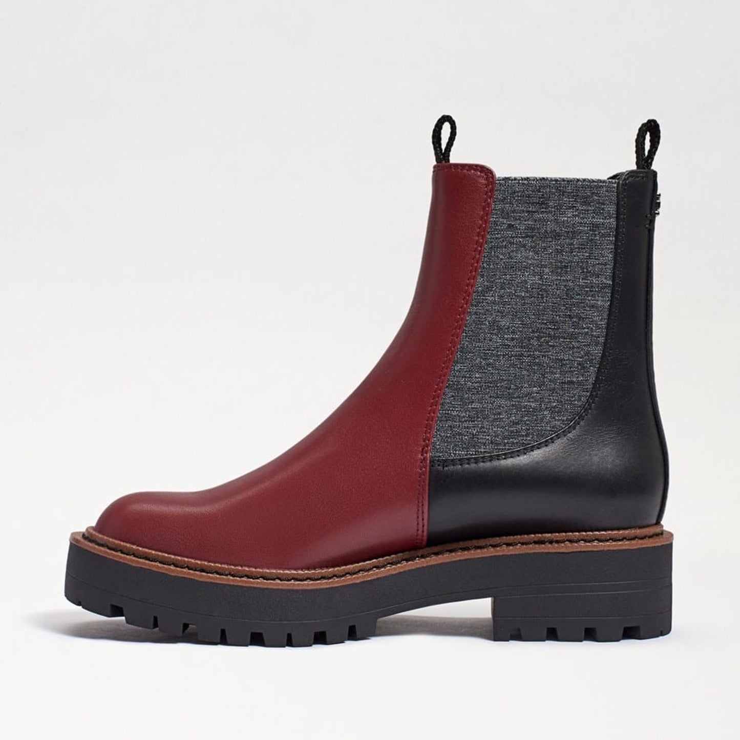 Sam Edelman Women's Laguna Chelsea Ankle Boot Bordeaux Leather Brown 8 M