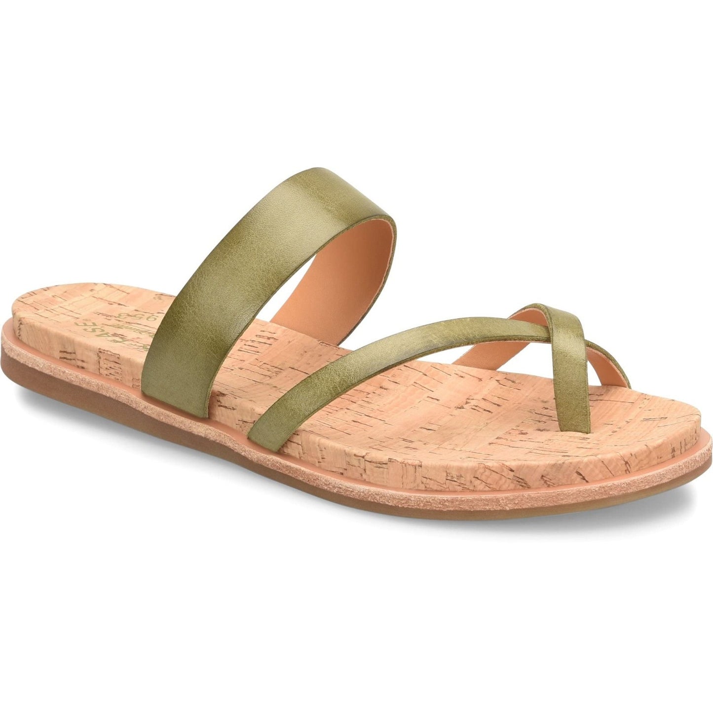 NIB KORK-EASE Women's Light Green Leather Belinda Flat Comfort Sandal sz 6