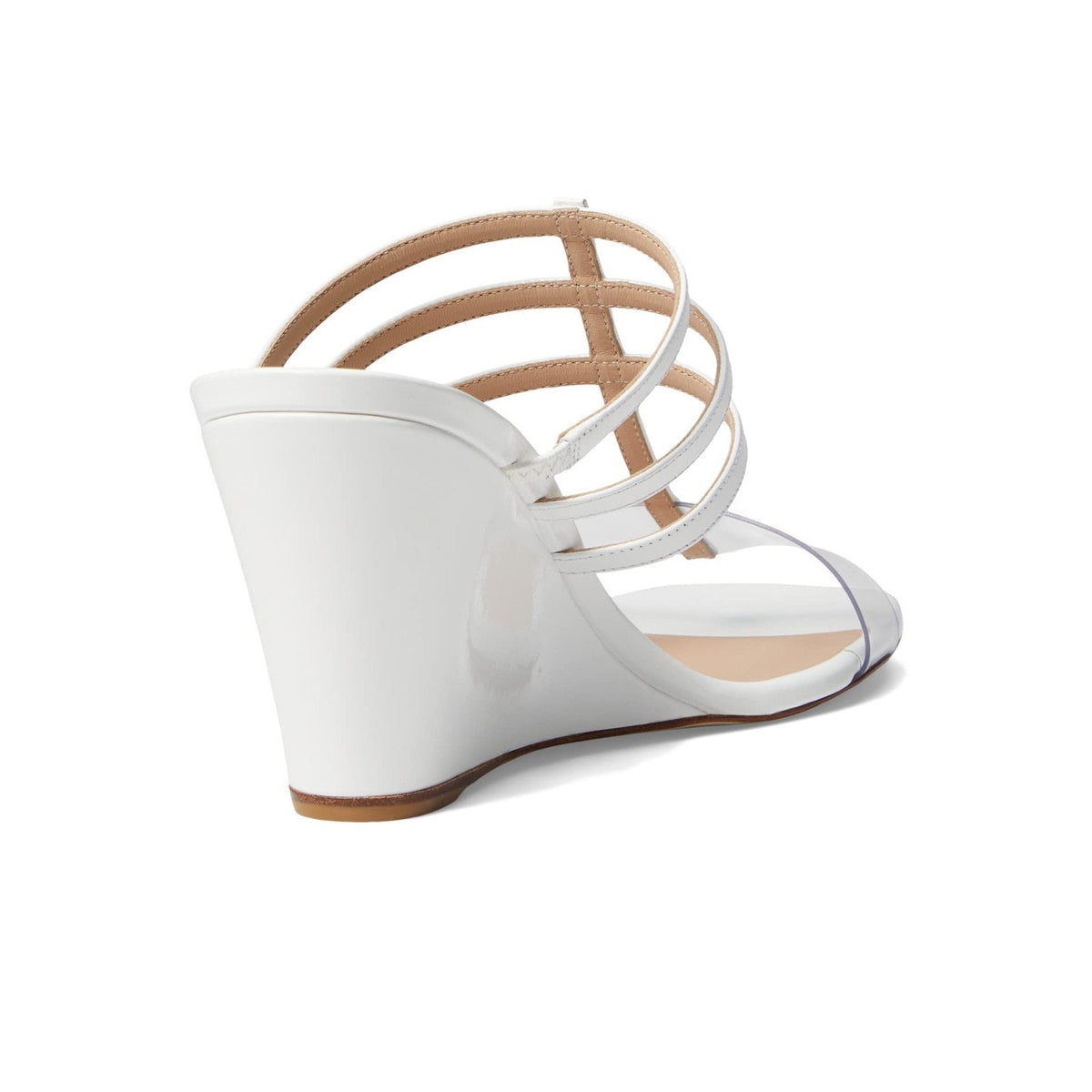 Stuart Weitzman Deco 85 Wedge Women's Sandals Clear White Leather 8.5