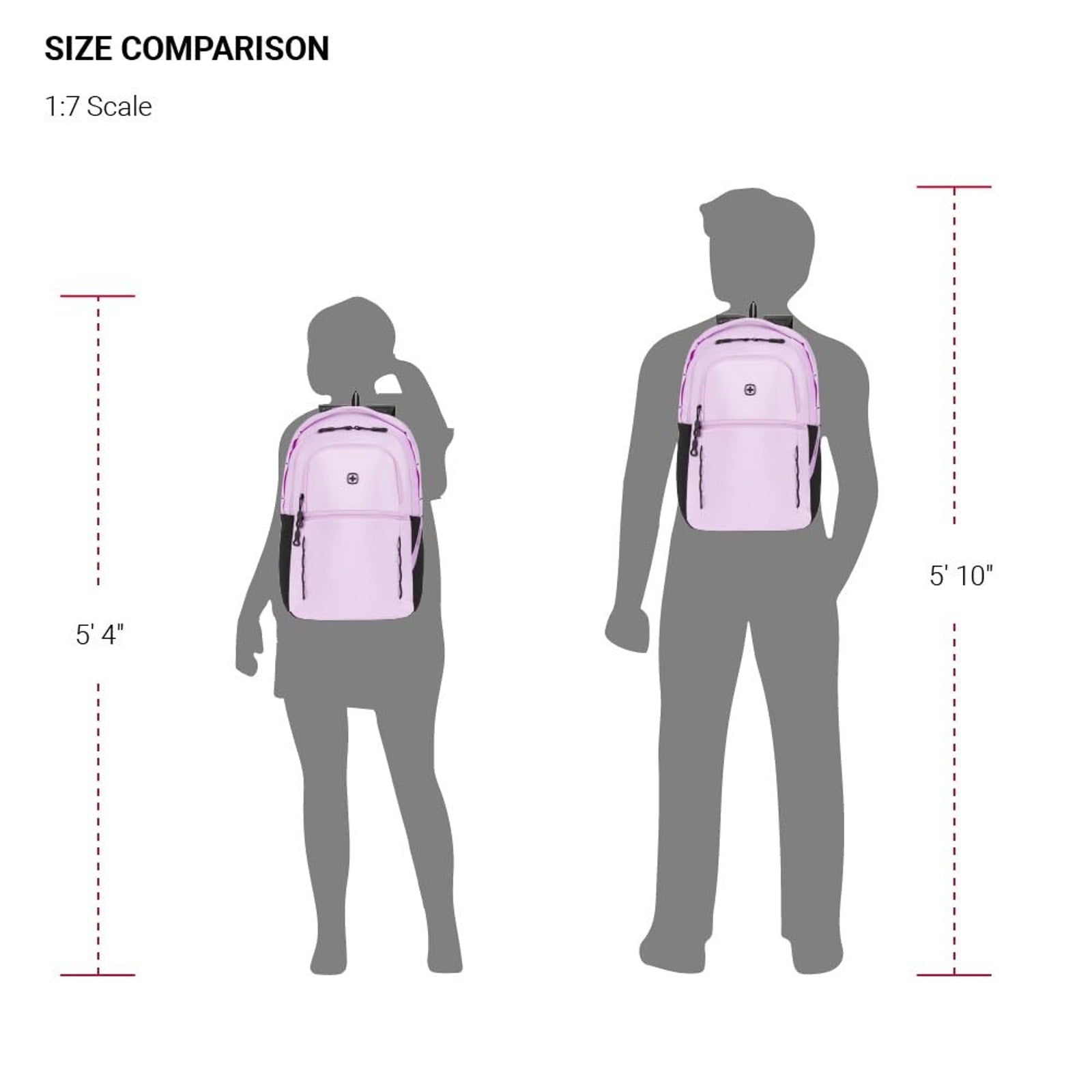 SwissGear Versa Laptop Backpack, Pastel Lilac, 18.25"x12.5"x6.25" SWISSGEAR