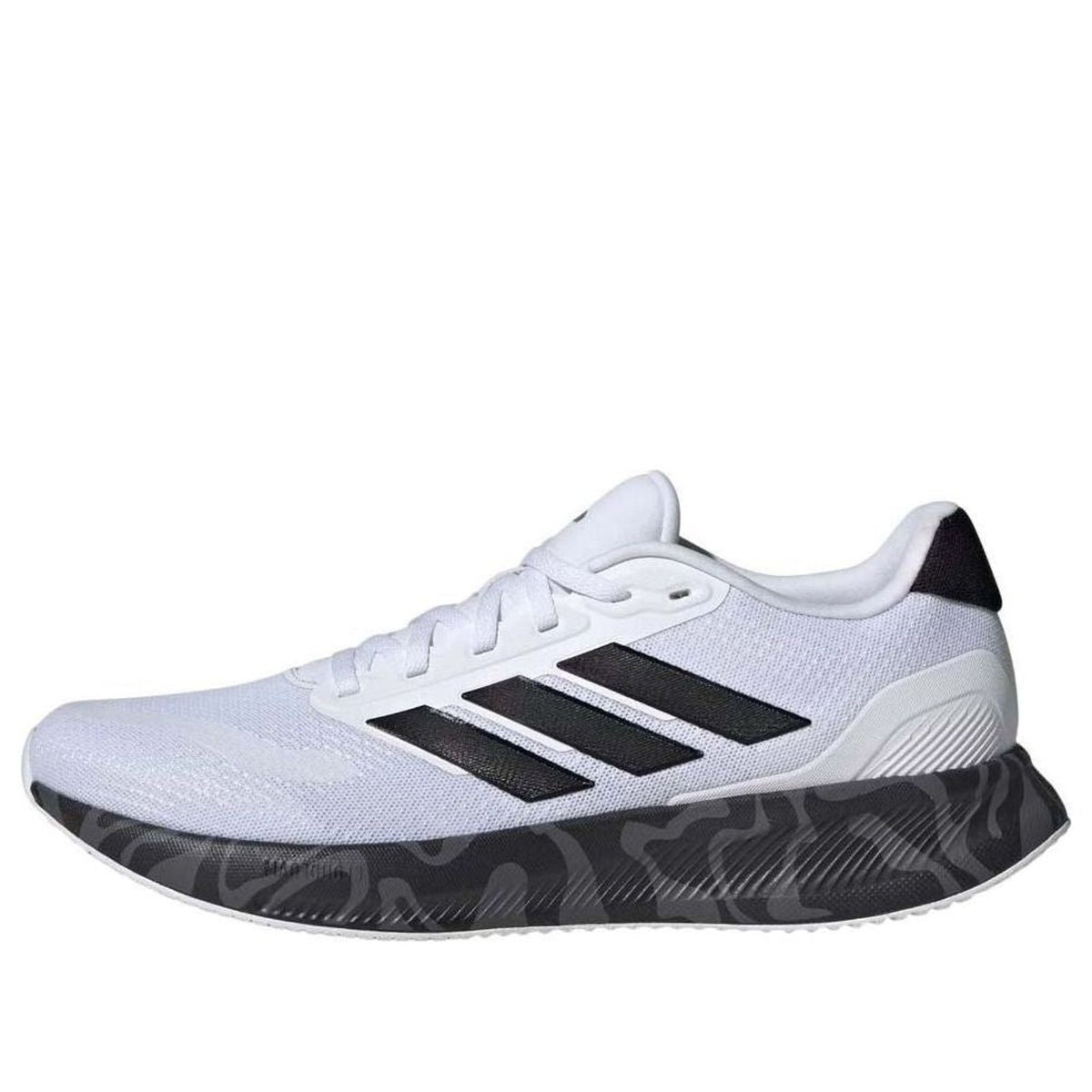 Men's Adidas Run Falcon 5 Running Shoes White Black Grey Size 9
