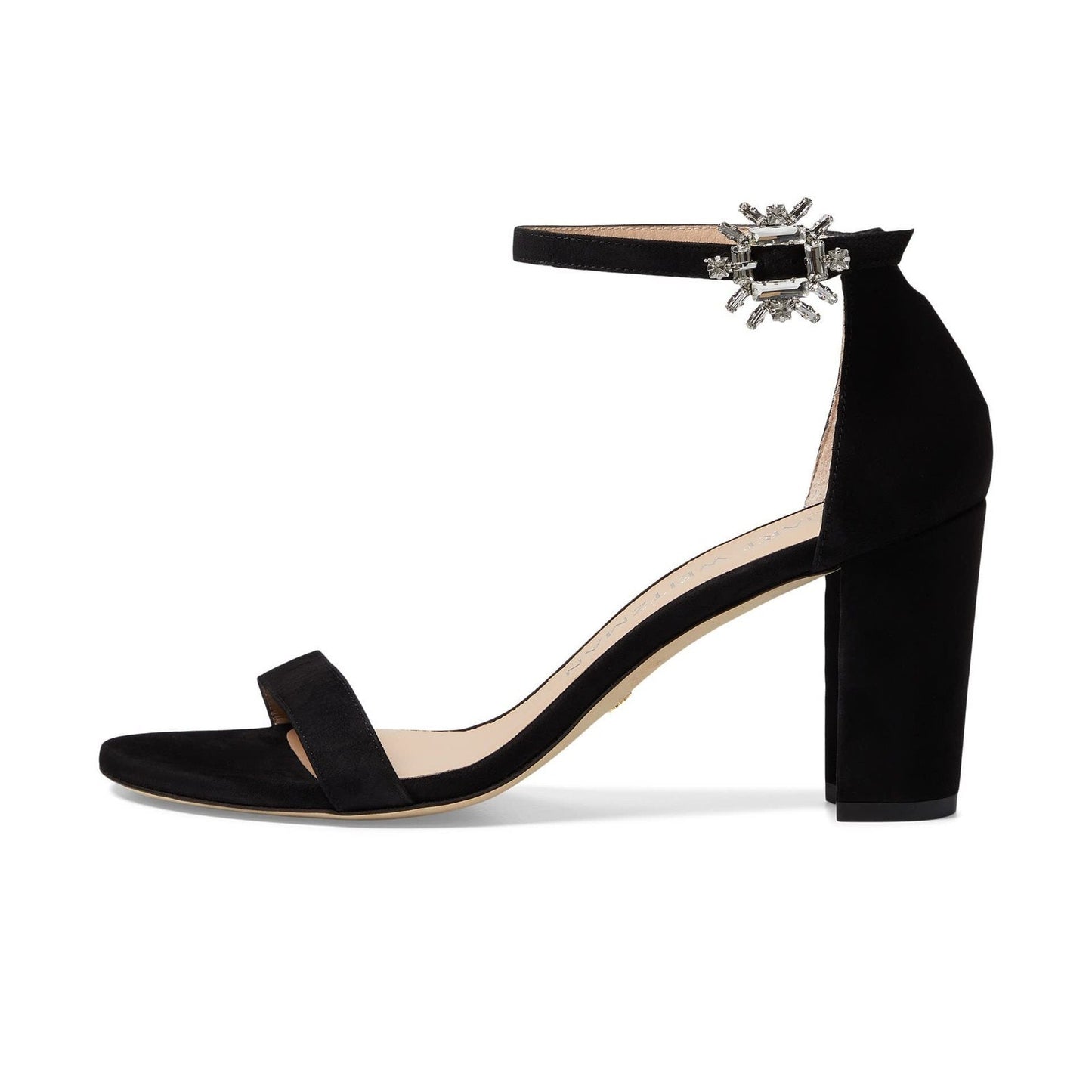 Stuart Weitzman Nearlynude Crystal Nova Sandal Black/Clear 9.5 B