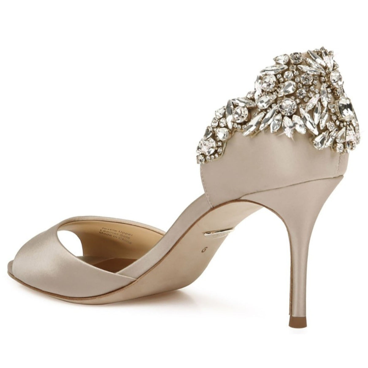 BADGLEY MISCHKA CELESTE WEDDING Women's Dress Shoes Nude Satin Size 8