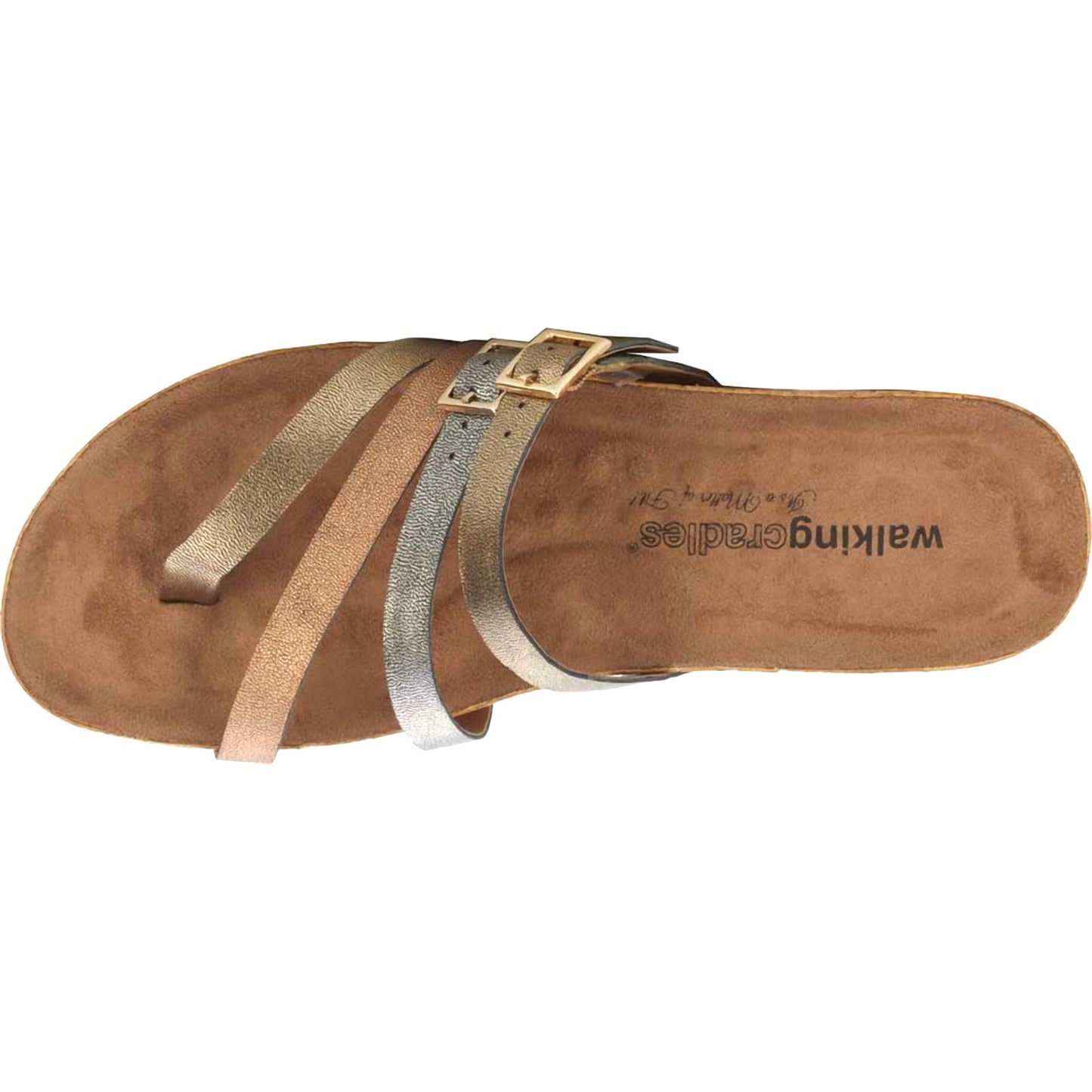 Walking Cradles Penelop Women's Sandals Size 9.5 Metallic Leather Slide