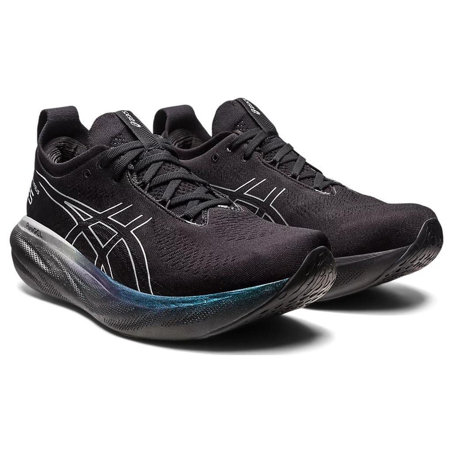 Asics GEL-Nimbus 25 platinum Women's 9.5M Running shoes lowtop Black pure silver