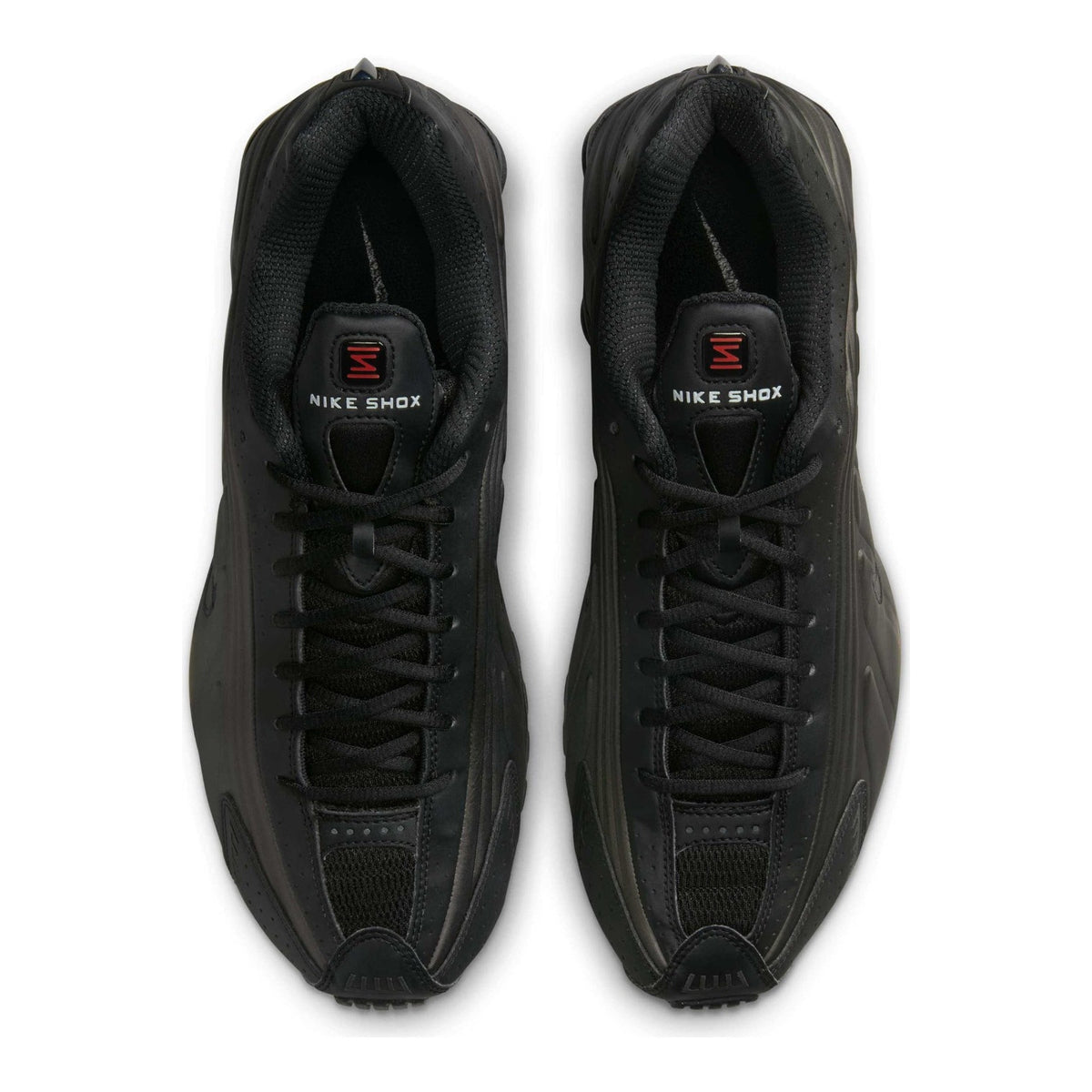 NIKE SHOX R4 Triple Black Bright Crimson Black Men's Running Shoes 10.5 M