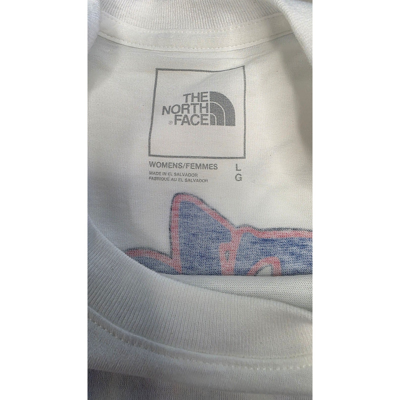 The North Face Crew Neck White USA T-Shirt Never Stop Exploring Womens Large The North Face
