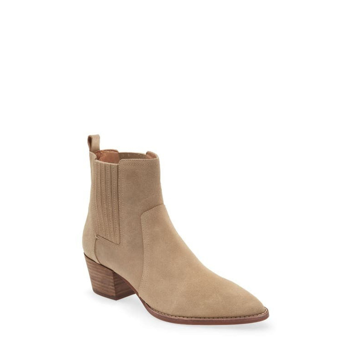 Madewell Western Chelsea Boot in Oiled Suede Walnut Shell Beige Size 7 M