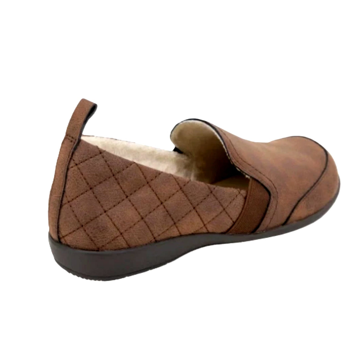 JSport Lisa Womens Loafer Brown Quilted Slip On Memory Foam Size 8