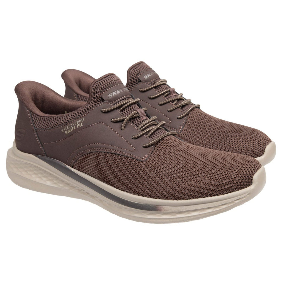 SKECHERS Hands Free Swift Fit Men's Slip on Low Top Sneaker Brown Size 8 M