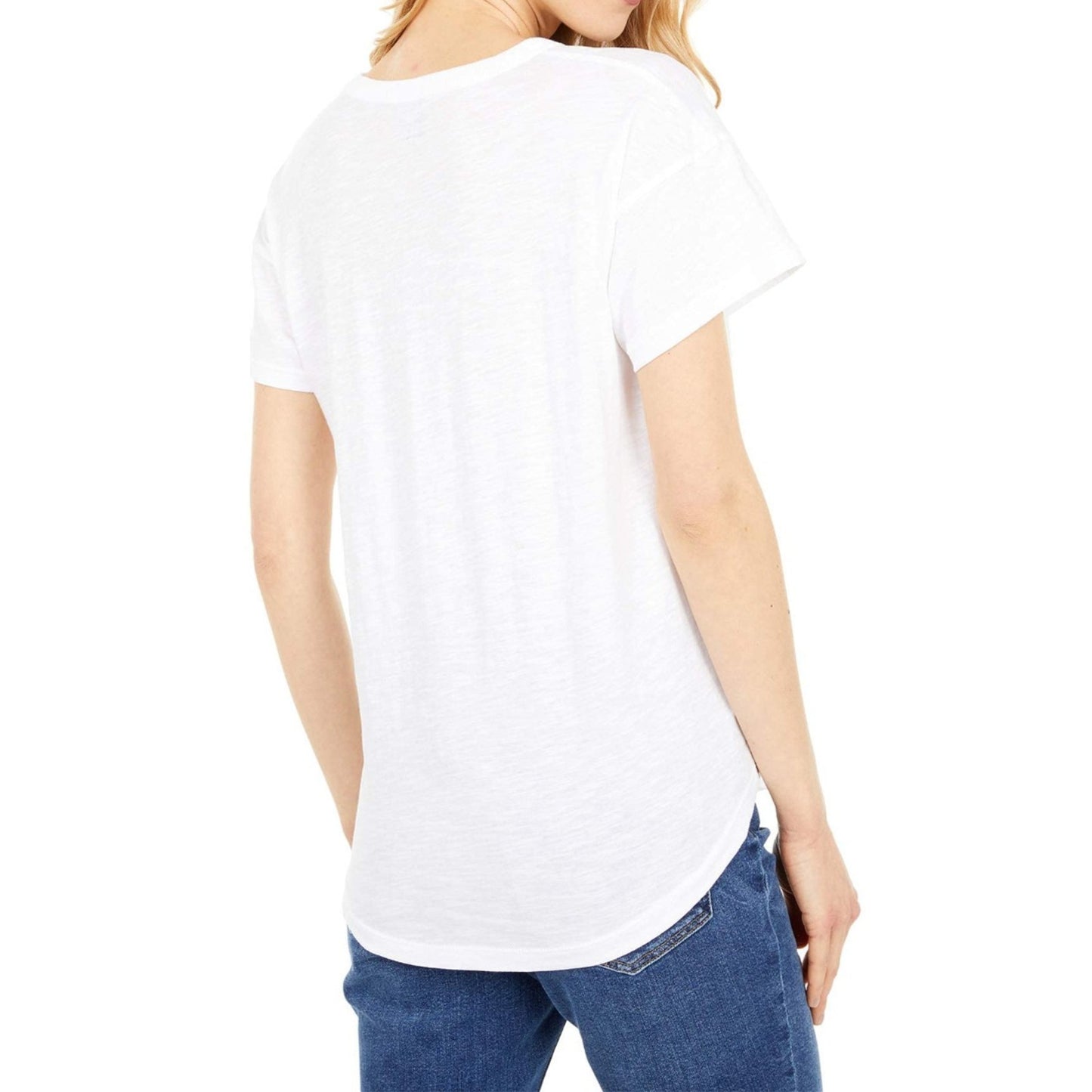 MADEWELL Women’s White Short Sleeve Whisper Cotton Rib Crew Neck Tee Medium