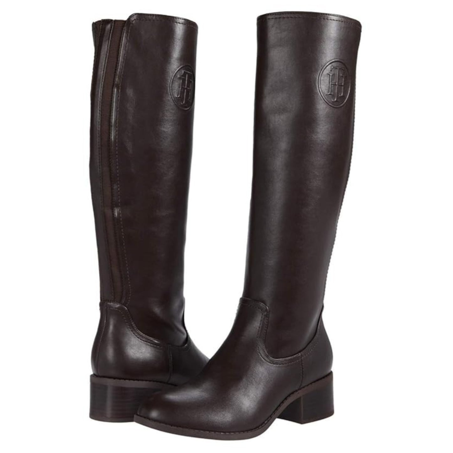TOMMY HILFIGER Deelia Womens Brown Cushioned Round Toe Zip-Up Riding Boot 9 M