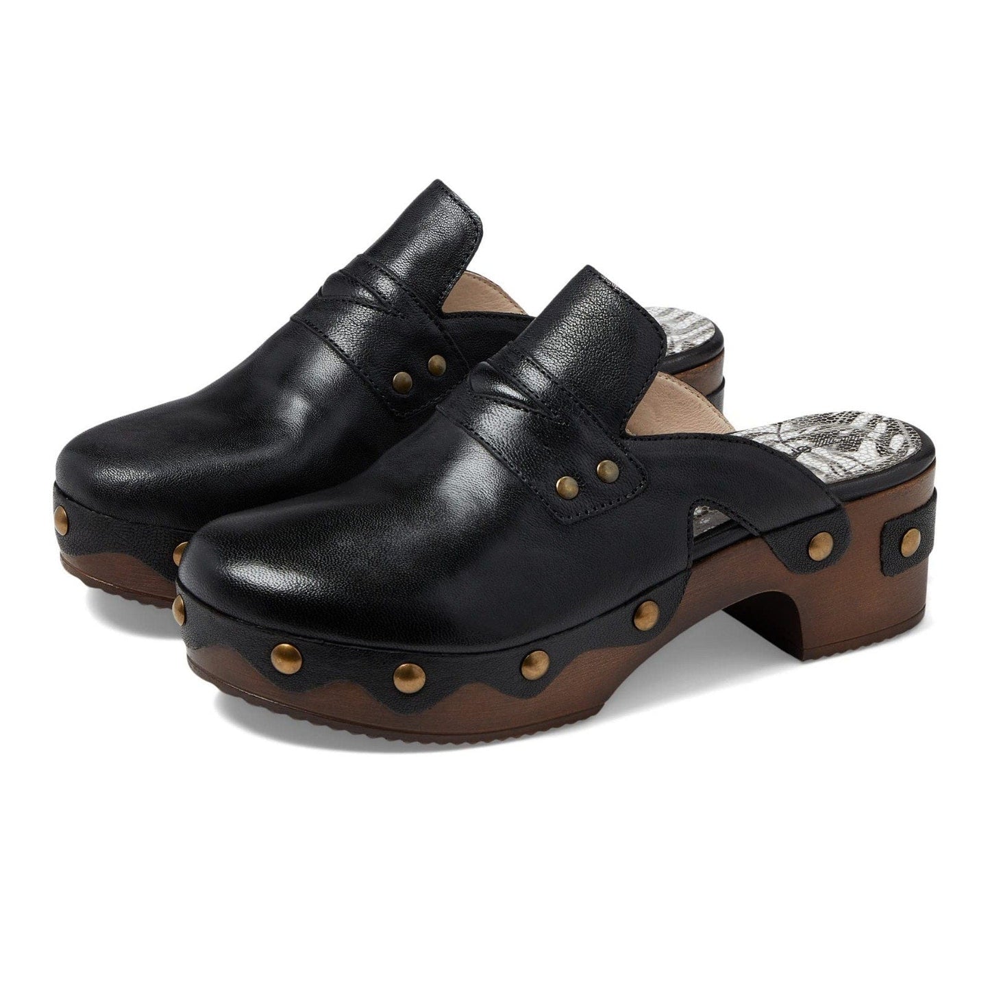 Eric Michael Women's Black Leather Clogs Delphi Size 10-11 US - 41 EU Medium Eric Michael